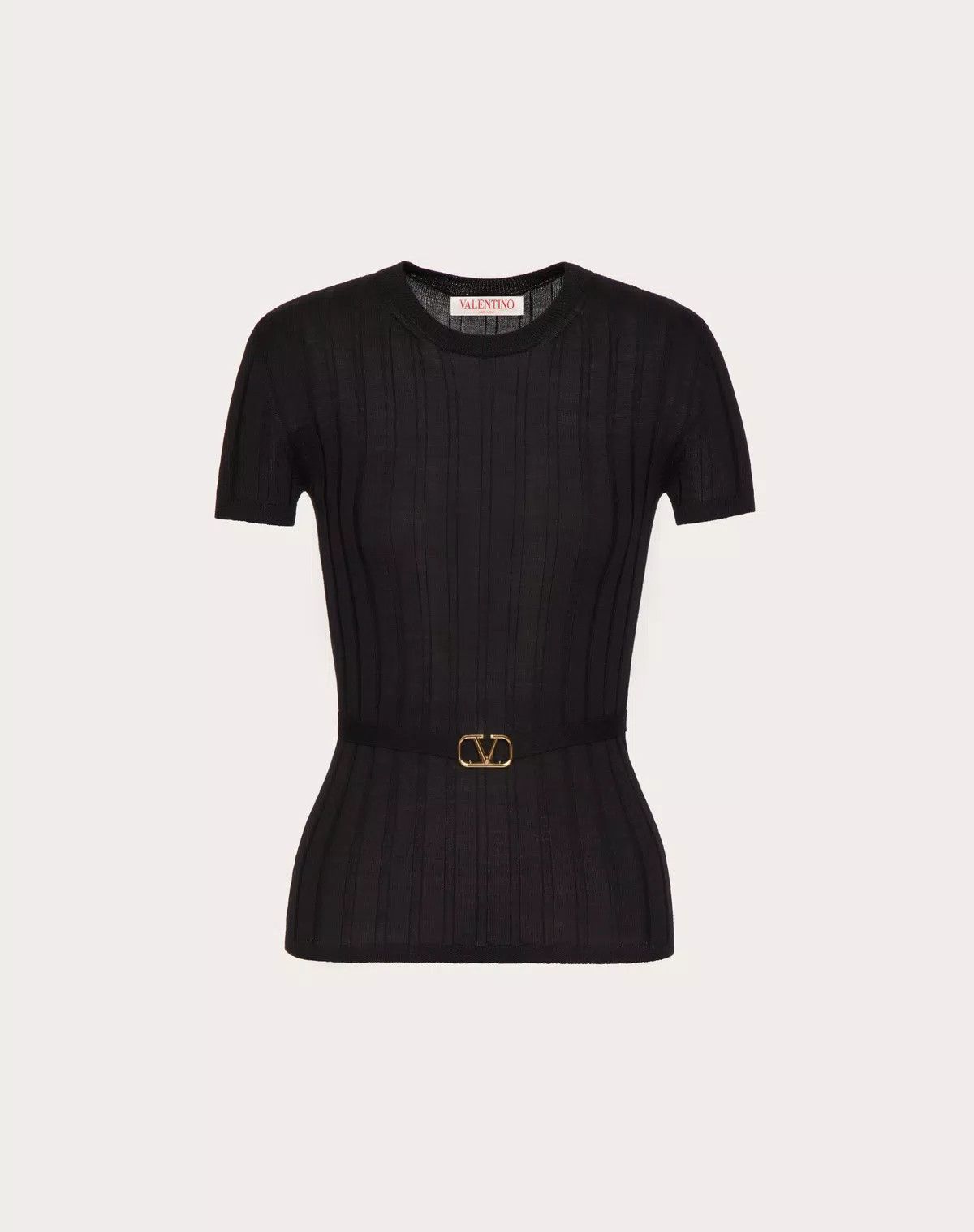 Valentino o1s1wg110426 Wool Jumper Vlogo Signature Belt Detail Nero Size XXS / US 00 / IT 34 - 1 Thumbnail