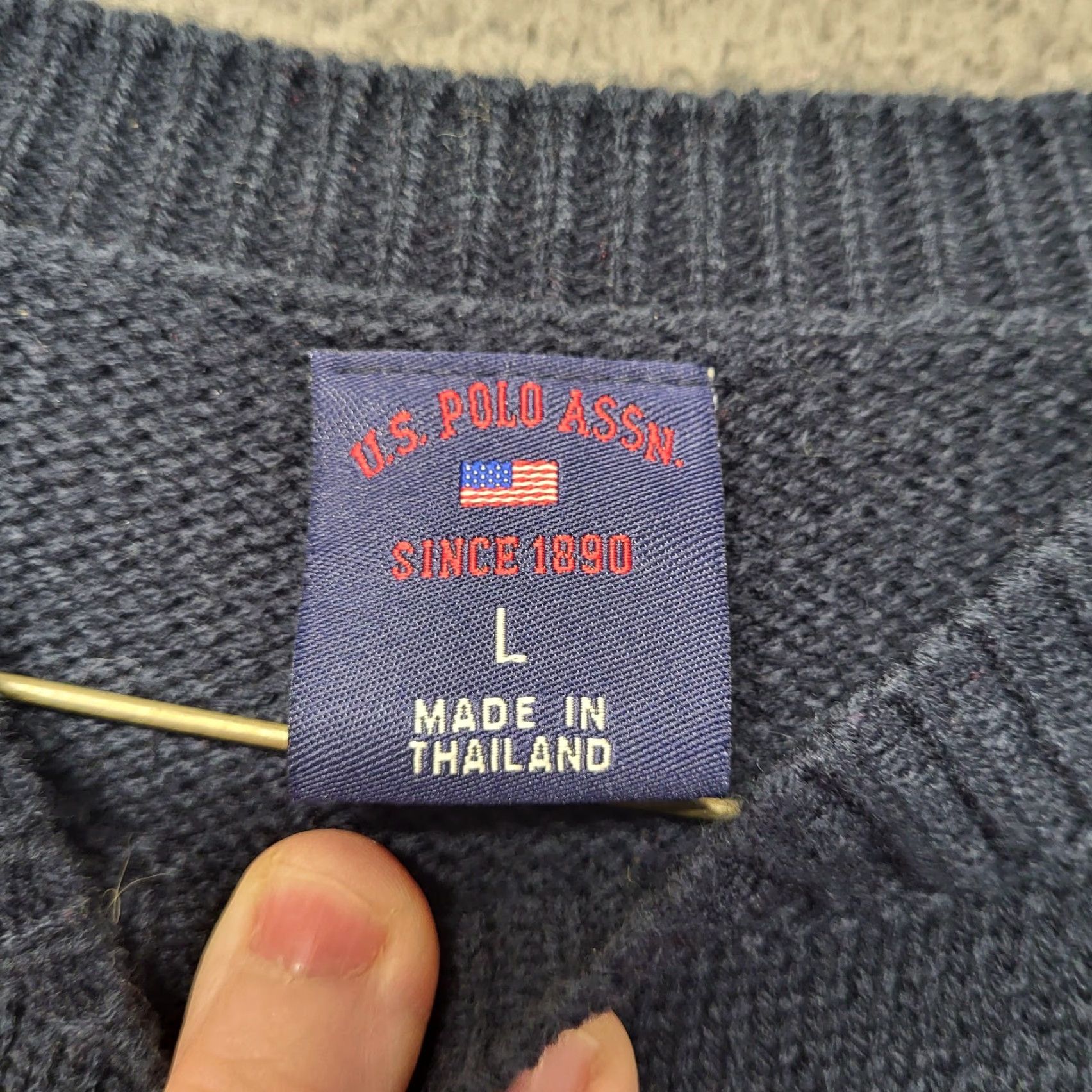 Vintage US Polo Assn Sweater Mens L Navy Blue American Flag EUC Patriotic Holidays Y2k Size US L / EU 52-54 / 3 - 4 Thumbnail