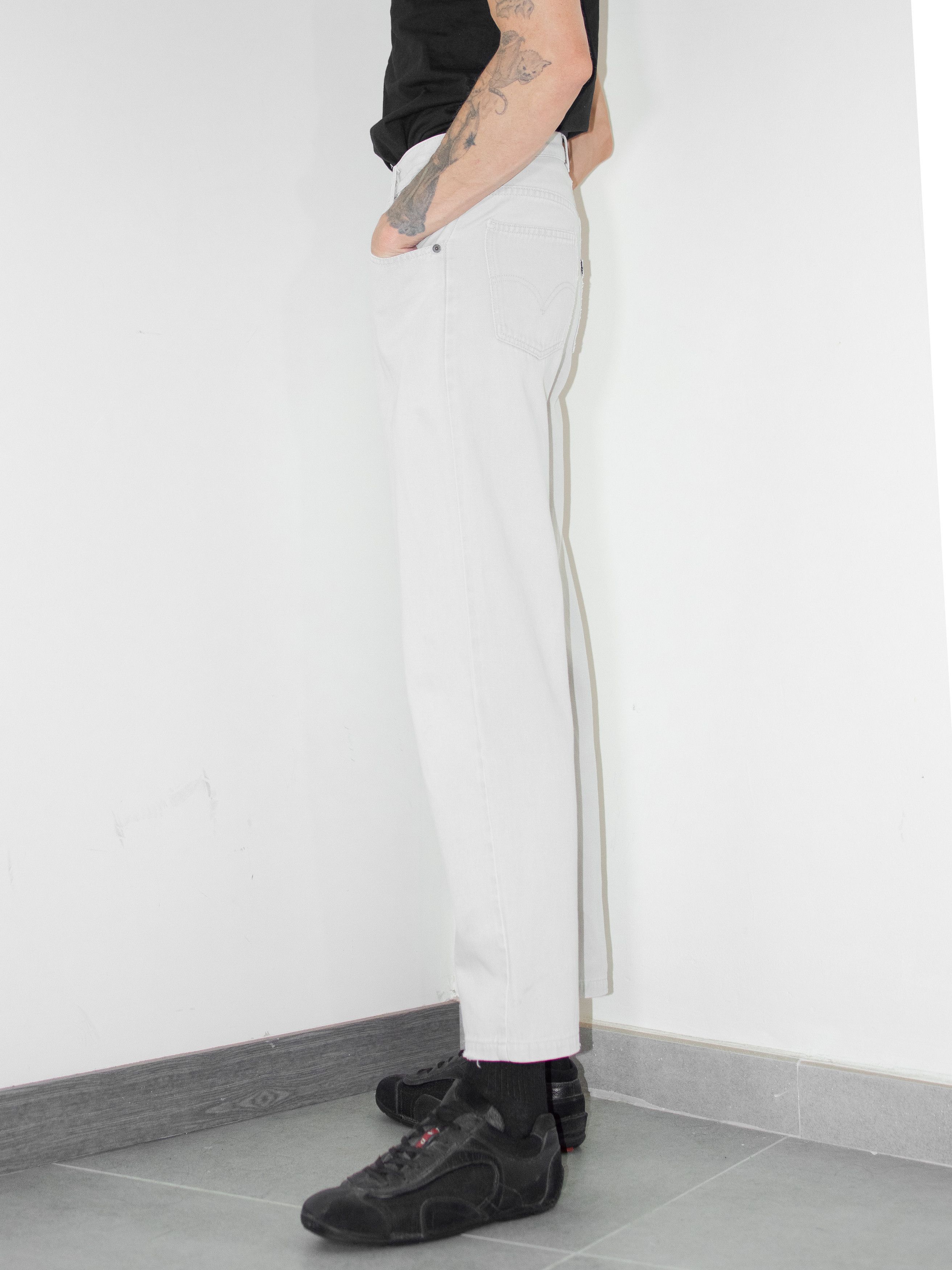 Japanese Brand × Levi's Vintage Clothing Y2K Vintage White tag Cropped cream Levi denim Jeans Size US 28 / EU 44 - 4 Thumbnail