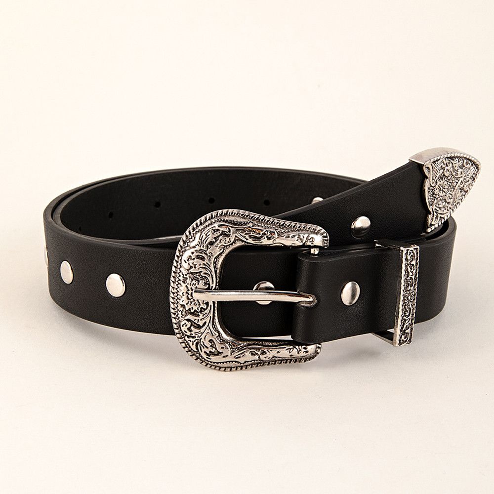 Japanese Brand × Vintage Single row rivet belt Size ONE SIZE - 1 Thumbnail