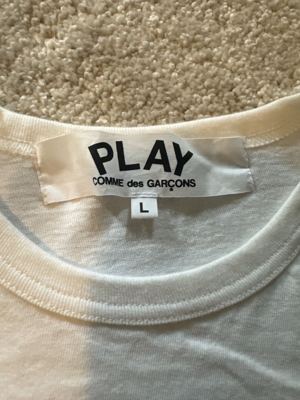 Bape × Comme des Garcons Comme des Garçons x Bape PLAY Heart White Tee Size US L / EU 52-54 / 3 - 2 Thumbnail
