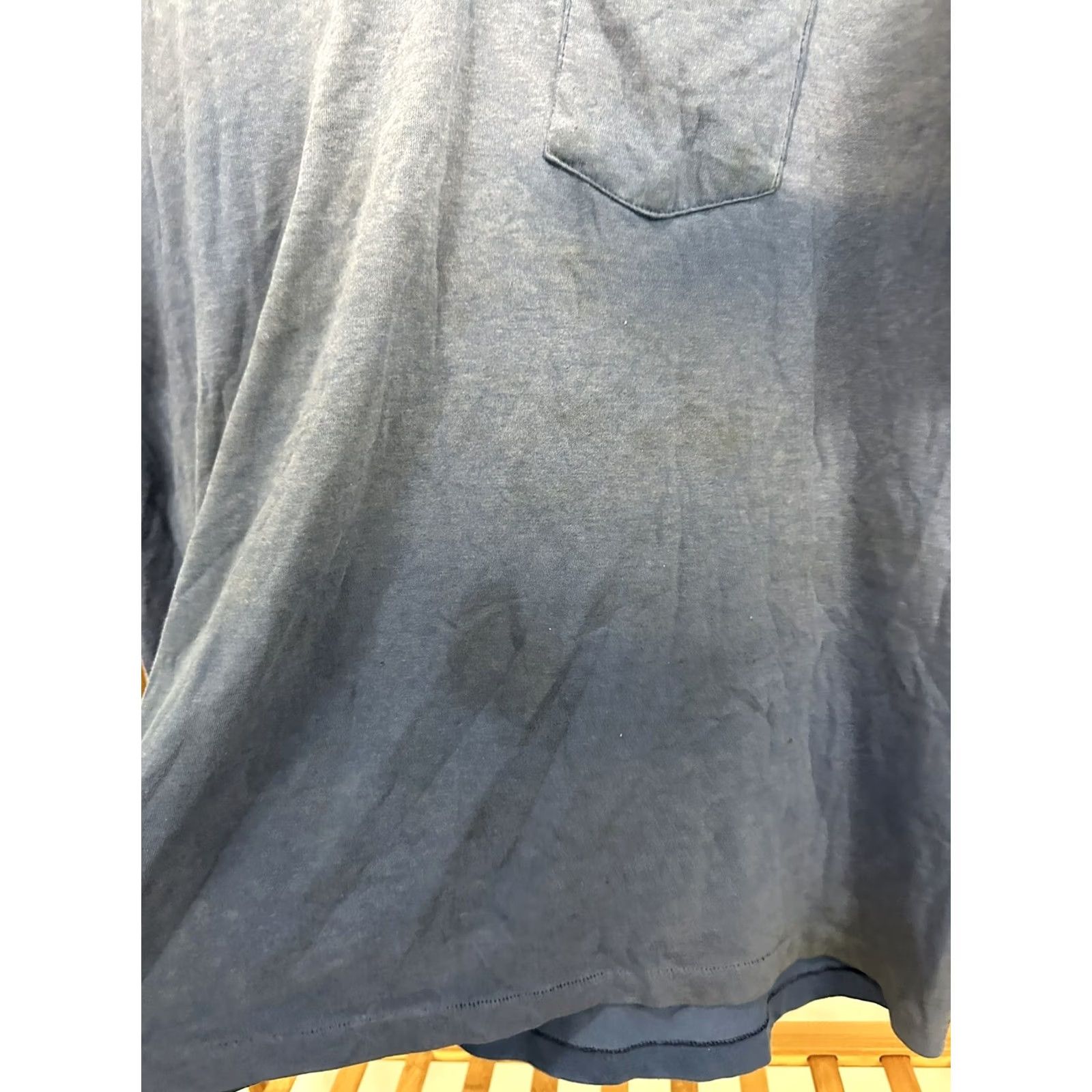 Vintage VTG 80s Stedman Gradient Sun Faded Paper Thin Worn Polo Blue WIP Work Shirt XXL Size US XXL / EU 58 / 5 - 4 Thumbnail