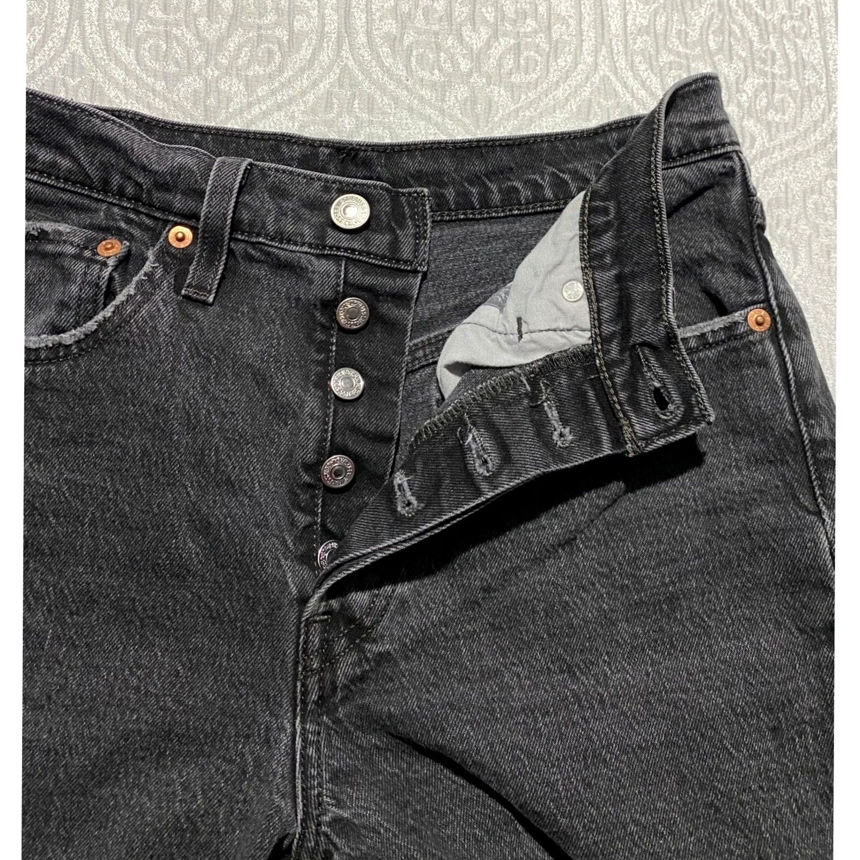 Levi's VINTAGE Levi's 501 S Skinny Jeans Womens 27x28 High Rise Button Fly Black Charcoal Wash 29502-0227 Size 27" / US 4 / IT 40 - 7 Thumbnail