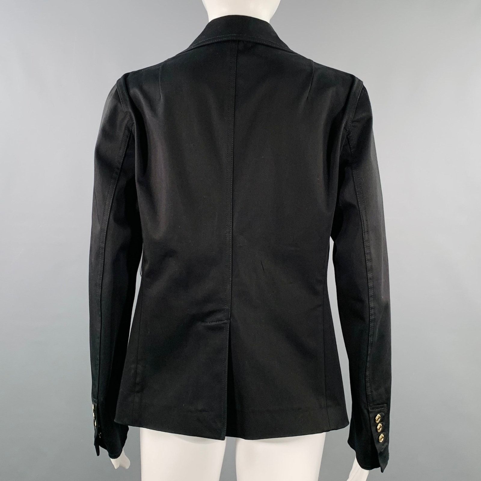 Dsquared2 DSQUARED2 Size 8 Black Cotton Blend Single Breasted Jacket Size M / US 6-8 / IT 42-44 - 3 Thumbnail