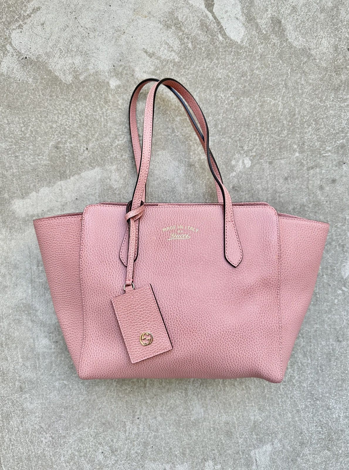 Gucci Gucci Swing Leather Light Rose Leather Tote Luxury Bag Size ONE SIZE - 1 Thumbnail