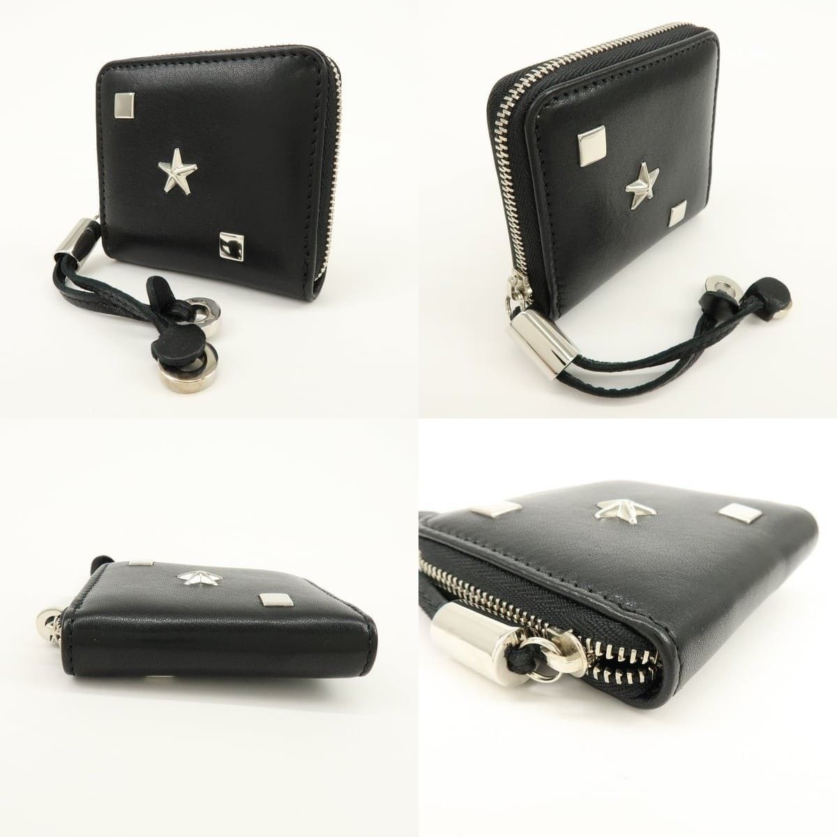 Jimmy Choo Jimmy Choo Penny Star Studs Leather Coin Purse Black Size ONE SIZE - 3 Thumbnail