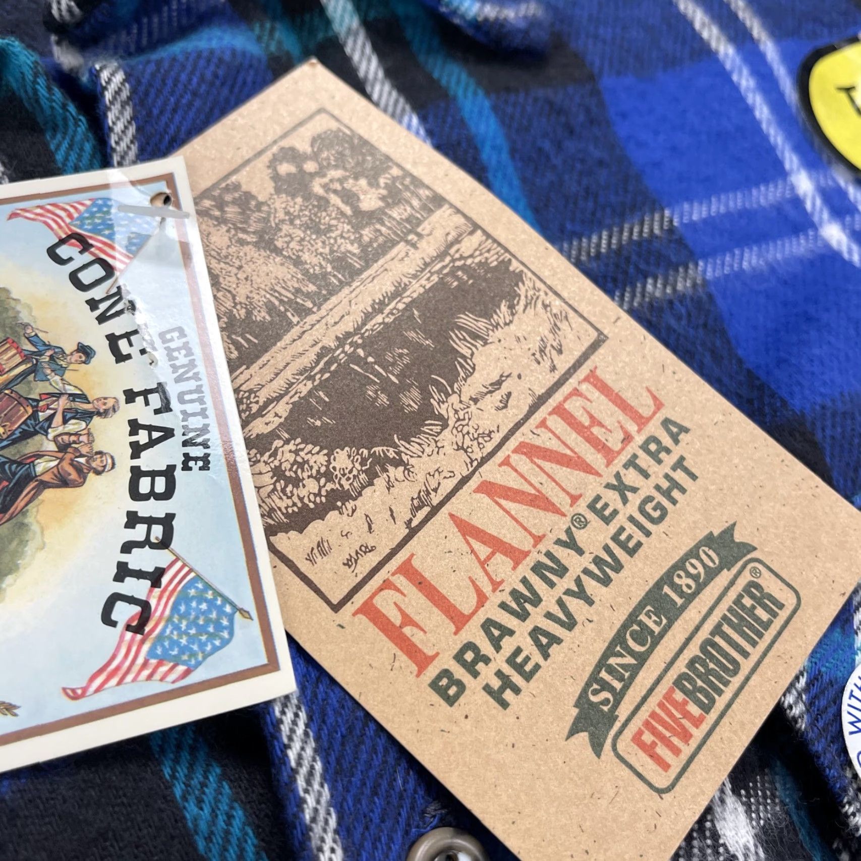 Vintage VINTAGE FIVEBROTHER Shirt Mens L Tallman Cotton Flannel Plaid Blue 90s Western Heavyweight Pockets Button-Up Style: Casual Workwear Travel Mens Size US L / EU 52-54 / 3 - 4 Thumbnail