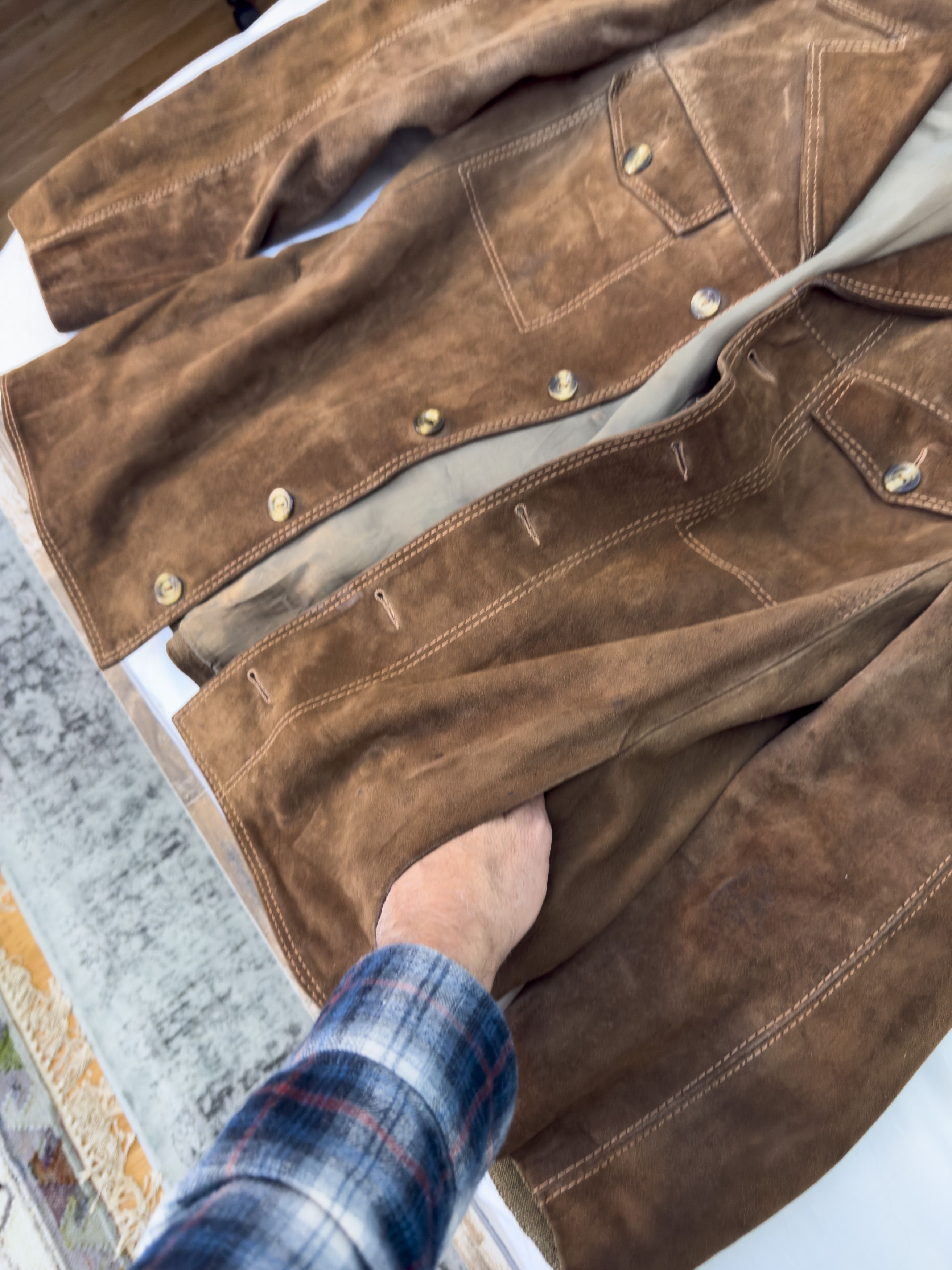 Other Vintage Brown Suede Leather Field Jacket Italy Sourced Size US M / EU 48-50 / 2 - 9 Thumbnail