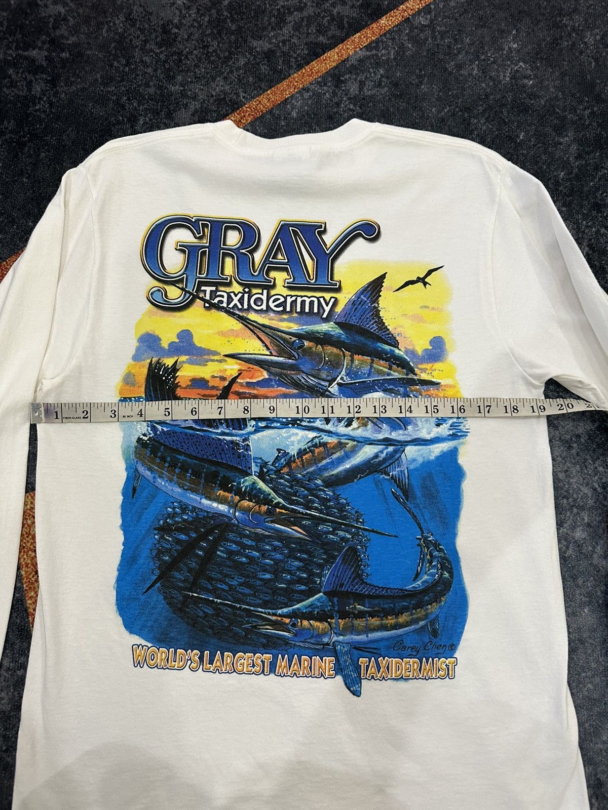 Vintage Vintage Gray Taxidermy Overprint Longsleeve Tshirt A98 Size US M / EU 48-50 / 2 - 6 Thumbnail