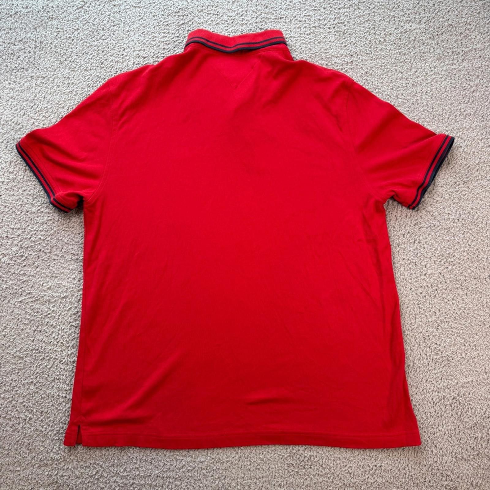 Tommy Hilfiger Tommy Hilfiger Men XL Red Custom Fit Short Sleeve Polo Shirt Size US XL / EU 56 / 4 - 3 Thumbnail