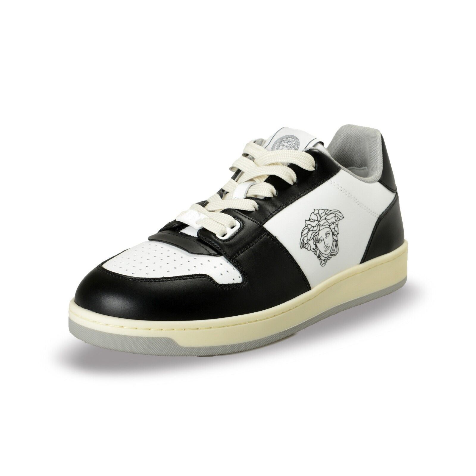 Versace VERSACE BLACK WHITE LEATHER MEDUSA HEAD SNEAKERS US 14 47 IT Size US 14 / EU 47 - 2 Thumbnail