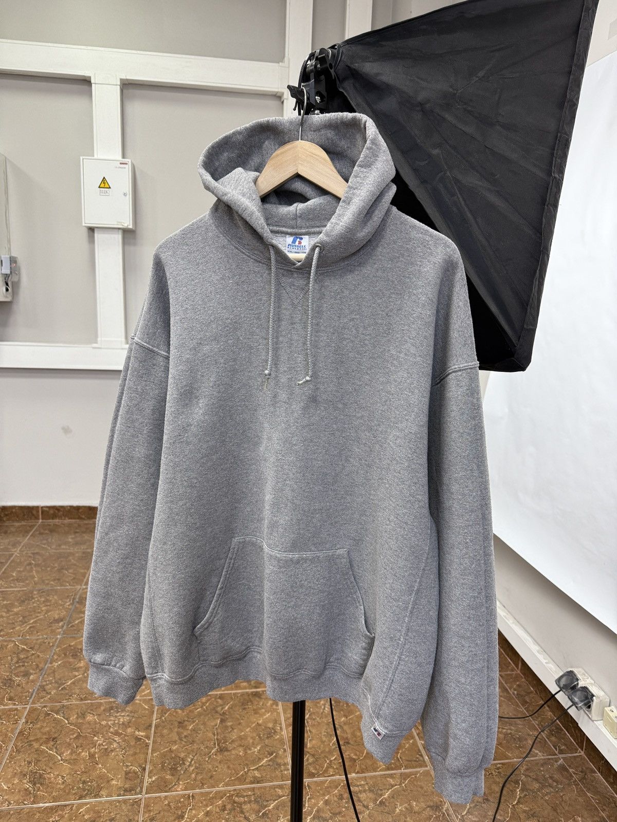Russell Athletic 🇺🇸 Vintage 90s Russell Athletic Blank Gray Hoodie Rare Retro Size US XXL / EU 58 / 5 - 1 Thumbnail
