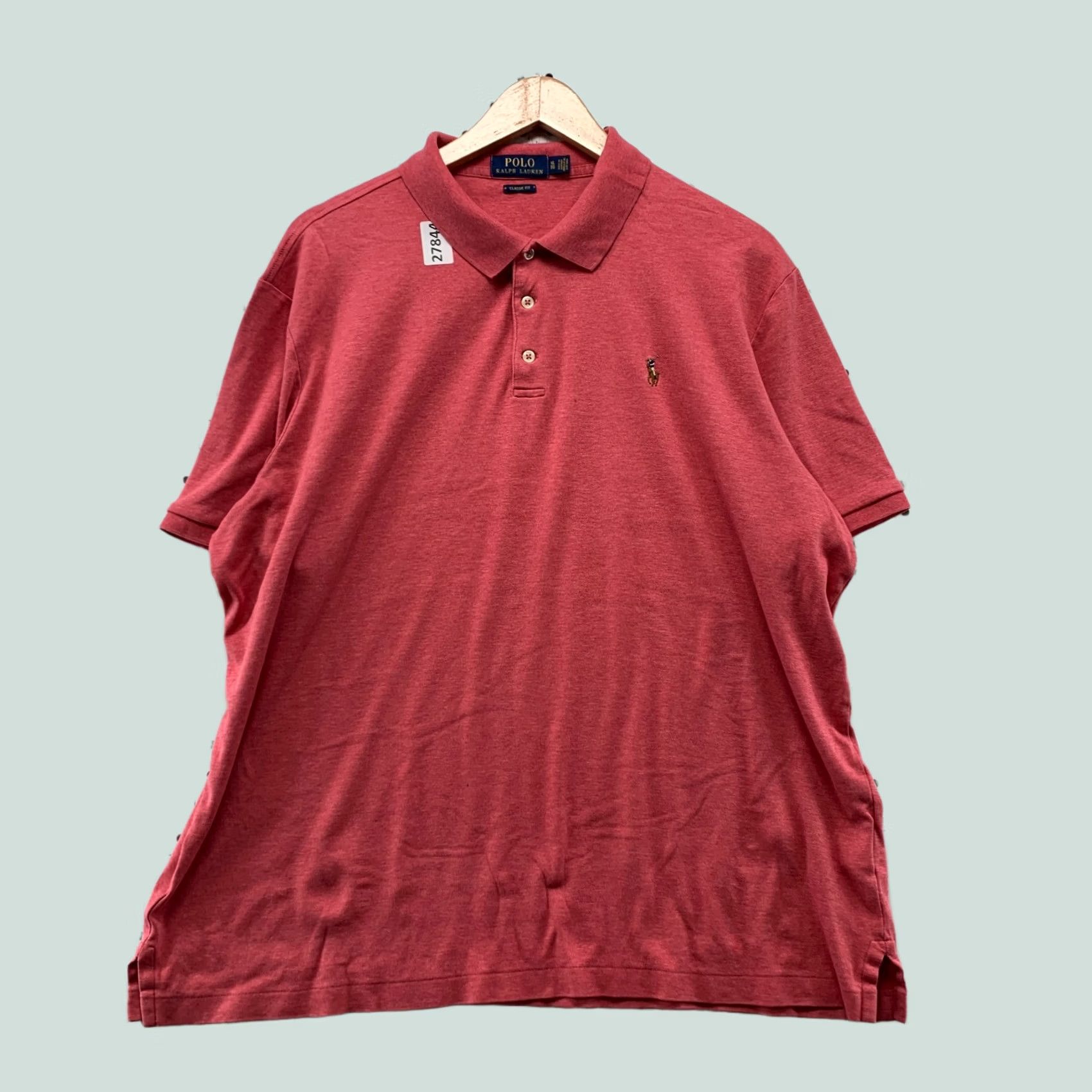 Polo Ralph Lauren Polo Ralph Lauren Shirt Mens XL CLassic Fit Red Collared Brown Pony 25.5X28 Size US XL / EU 56 / 4 - 1 Thumbnail