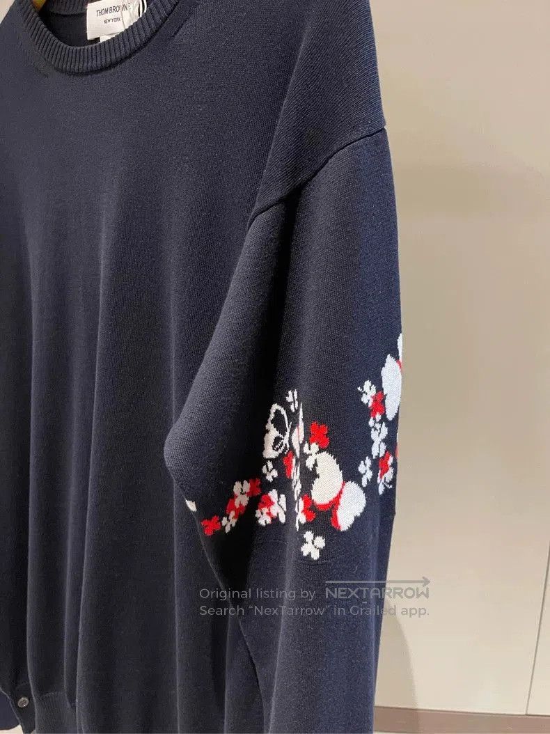 Thom Browne Thom Browne Navy Cherry Blossom Butterfly Sweater. Size US S / EU 44-46 / 1 - 7 Thumbnail