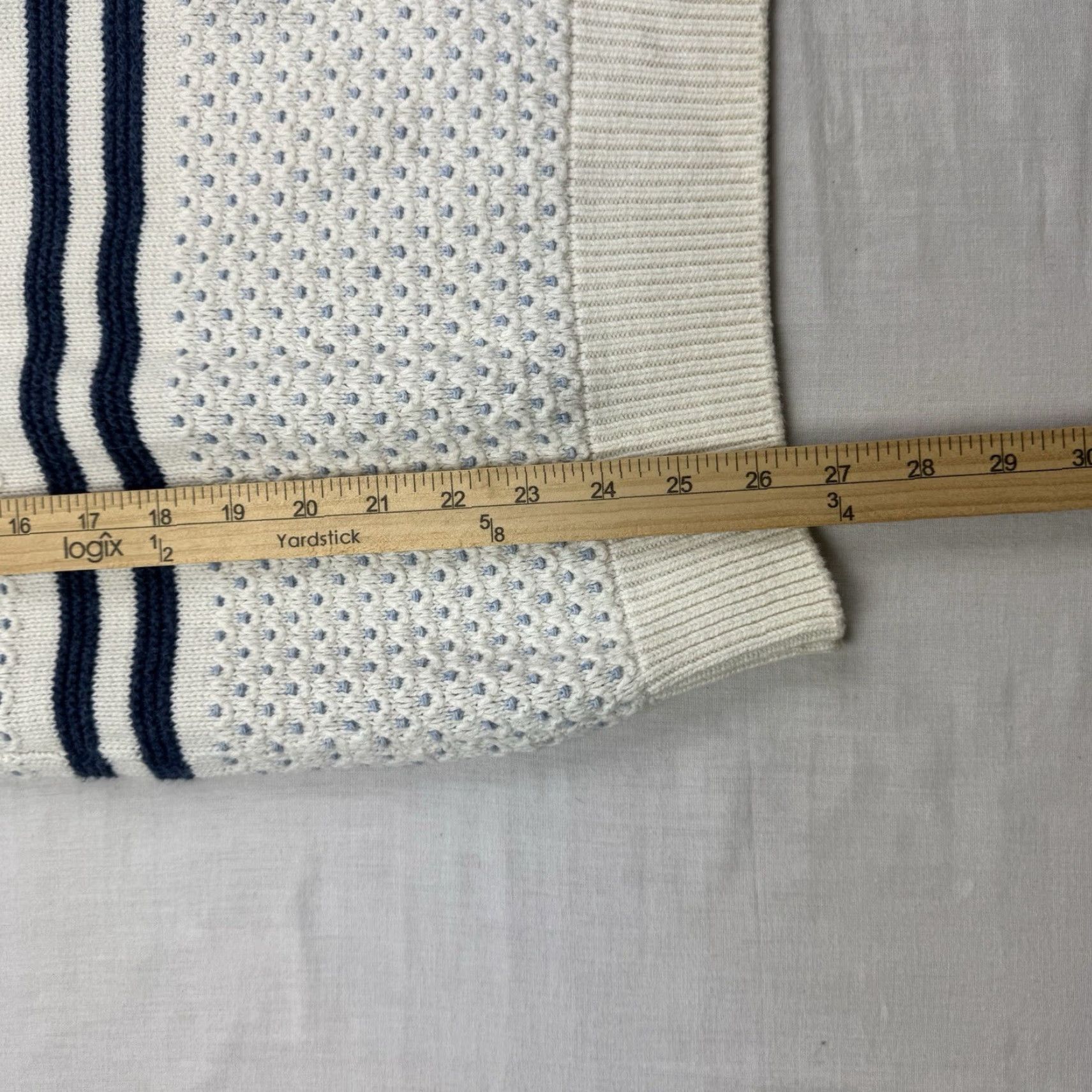 Jantzen VINTAGE Jantzen Sweater Striped Knit Pullover Womens Medium White 90s Classic Size M / US 6-8 / IT 42-44 - 7 Thumbnail