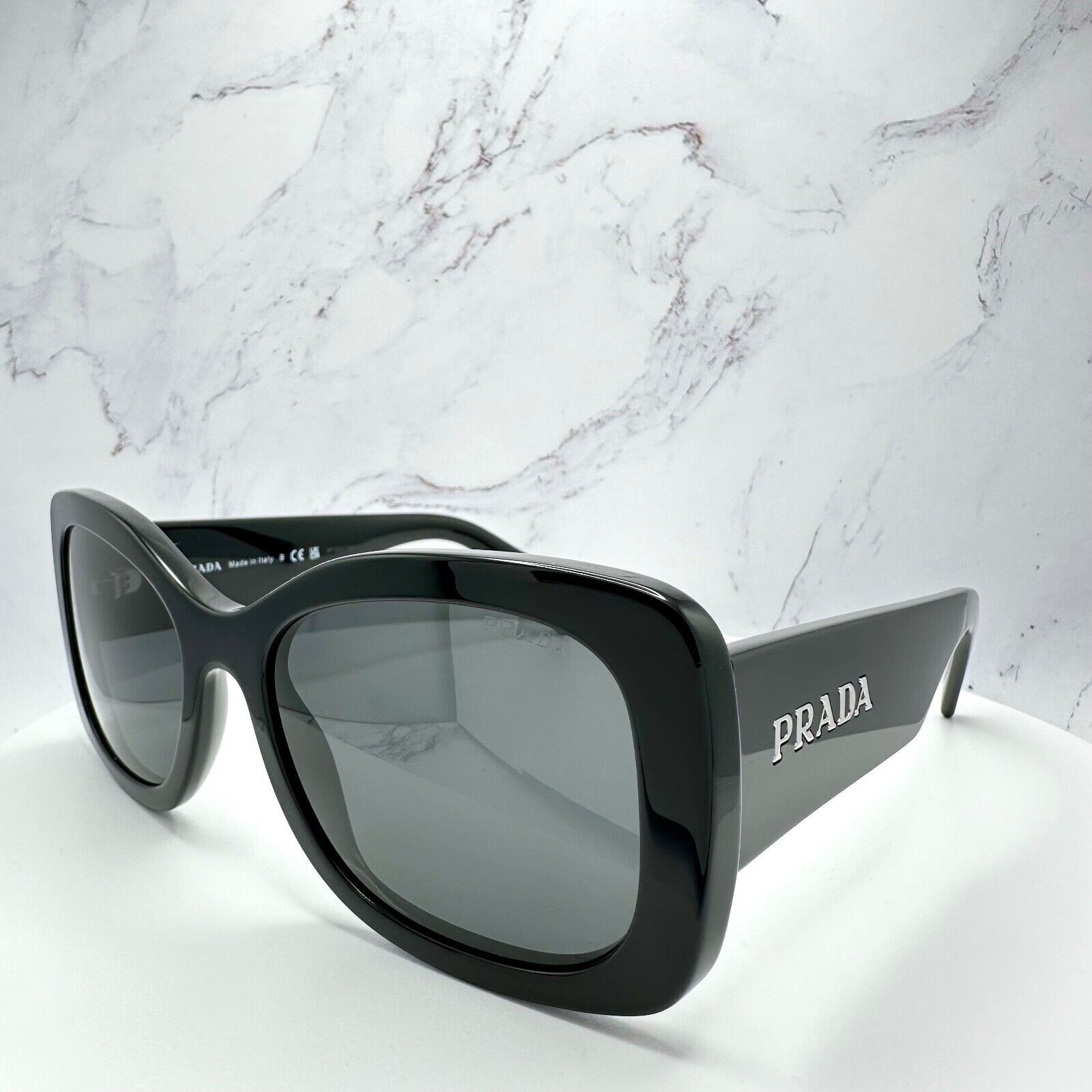 Prada New PRADA Sunglasses Black Oversized Square Letter Logo Size ONE SIZE - 19 Thumbnail