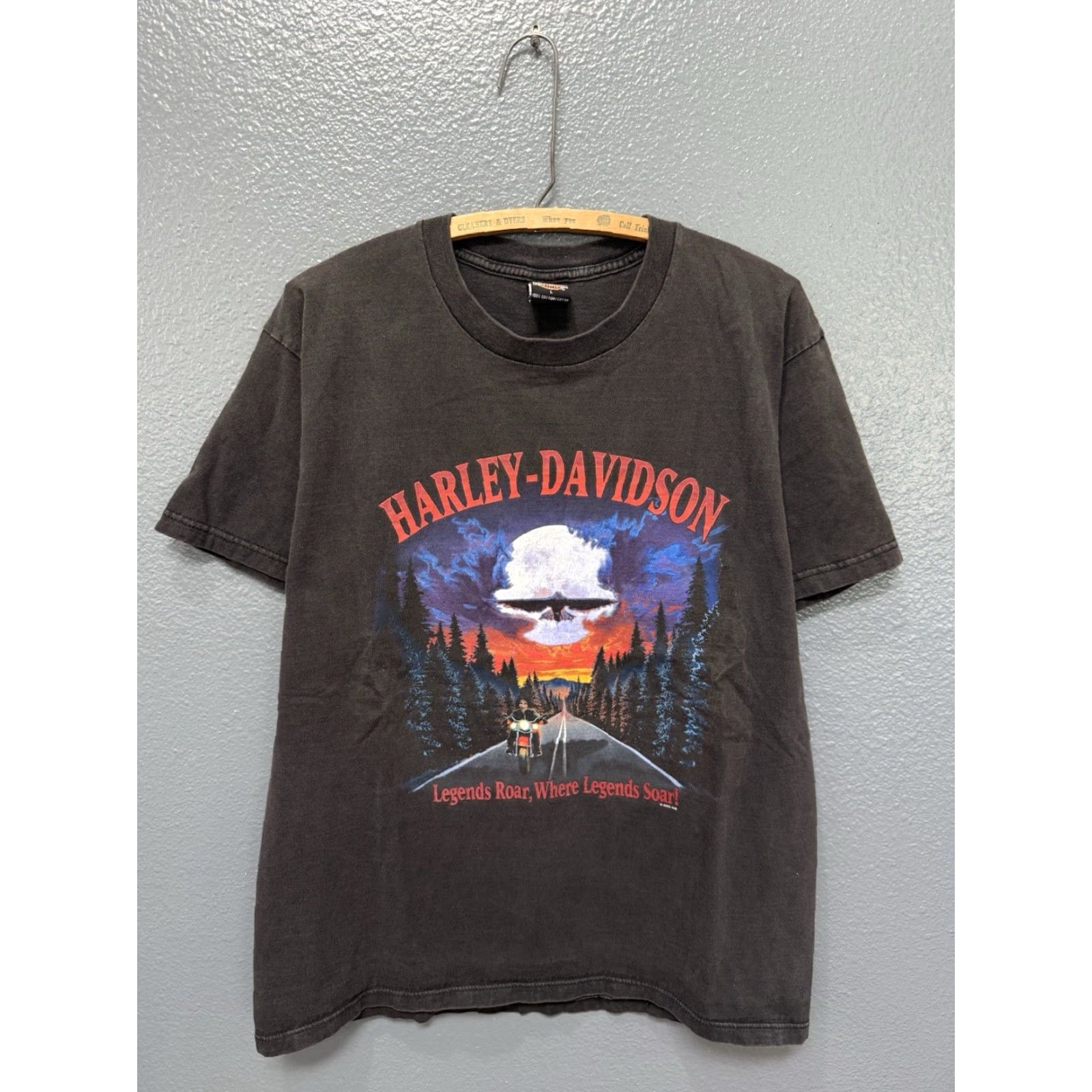 Harley Davidson VINTAGE Harley-Davidson Biker T-Shirt Large L Men Black Alaska 2002 Shirt Size US L / EU 52-54 / 3 - 3 Thumbnail