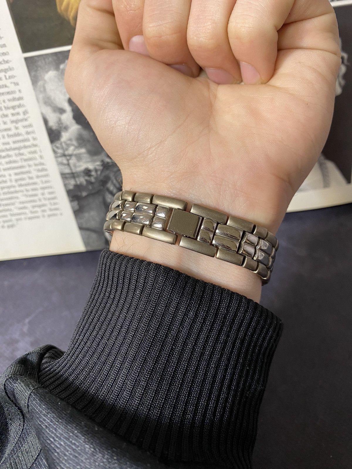 Japanese Brand × Jewelry × Vintage Silver AC Quartz Watch Metal Bracelet Size ONE SIZE - 3 Thumbnail