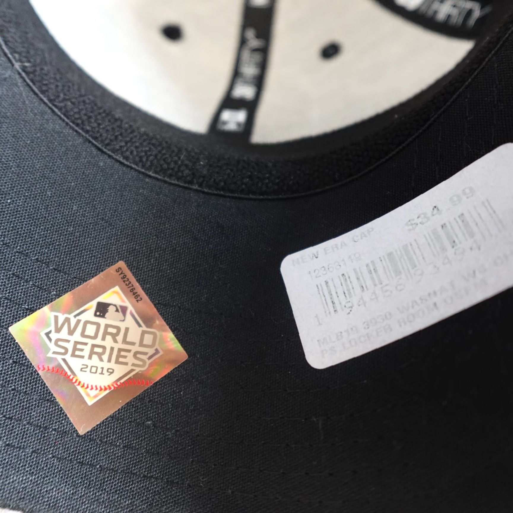 New Era VINTAGE Washington Nationals Hat Black World Series 2019 Embroidered 39Thirty NEW Size ONE SIZE - 4 Thumbnail