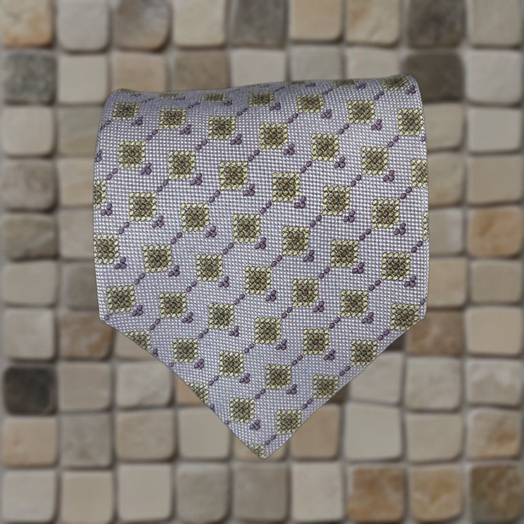 Ermenegildo Zegna Ermenegildo Zegna Tie Foulard Lilac Silk 59-59.5" Woven Classic Wide 3.75" Men’s Made in Italy Size ONE SIZE - 1 Thumbnail