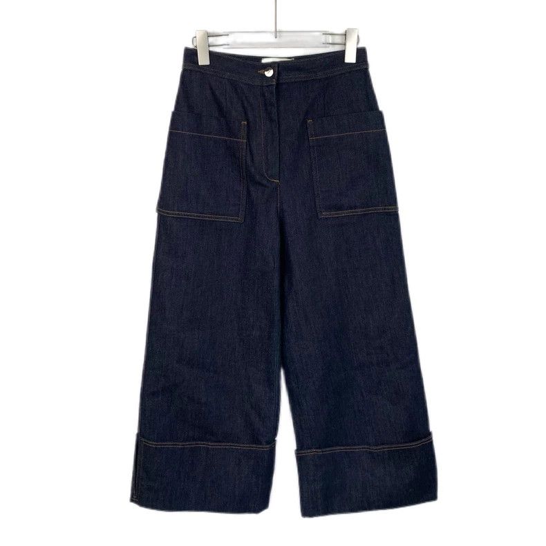 Fendi FENDI Deep blue cotton denim wide-leg trousers Size 25" / US 0 / IT 36 - 1 Thumbnail