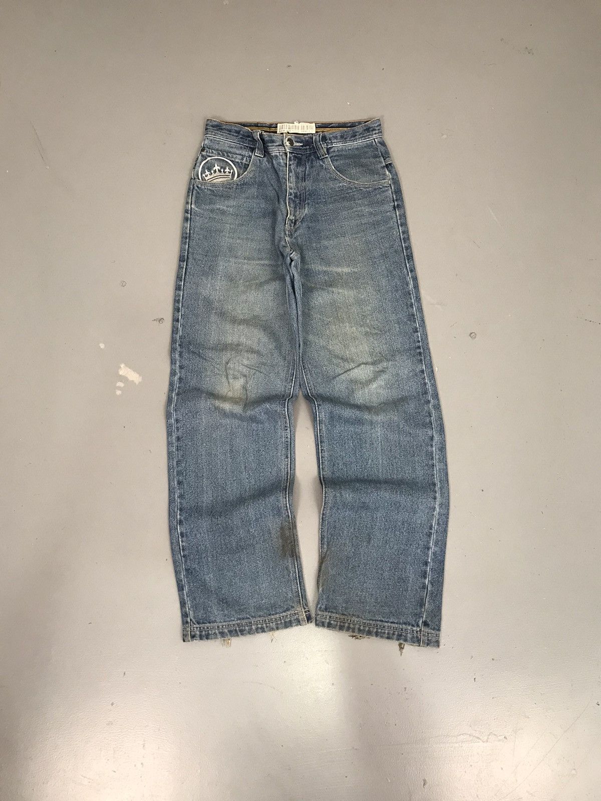 JNCO × Southpole × Vintage Vintage sir Benny miles crown embroidered denim Size US 29 - 3 Thumbnail