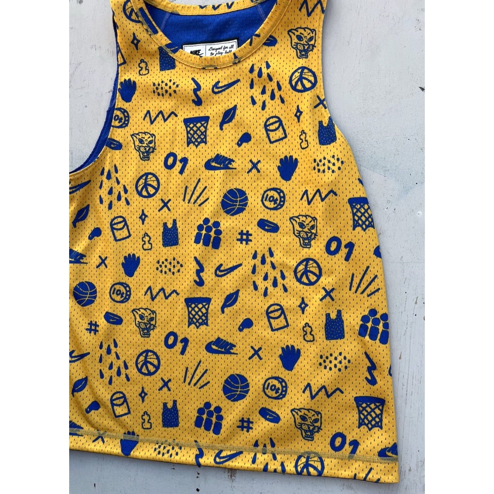 Nike Nike Tank Top Men's S Blue Yellow Swish Logo Streetwear Active Summer Reversible Size US S / EU 44-46 / 1 - 5 Thumbnail