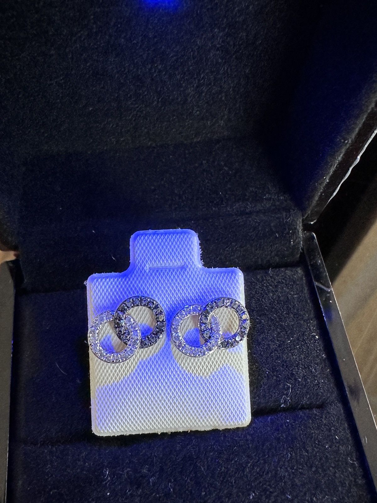 Vintage Extremely RARE, CUSTOM Black and White Diamond Earrings Size ONE SIZE - 1 Thumbnail