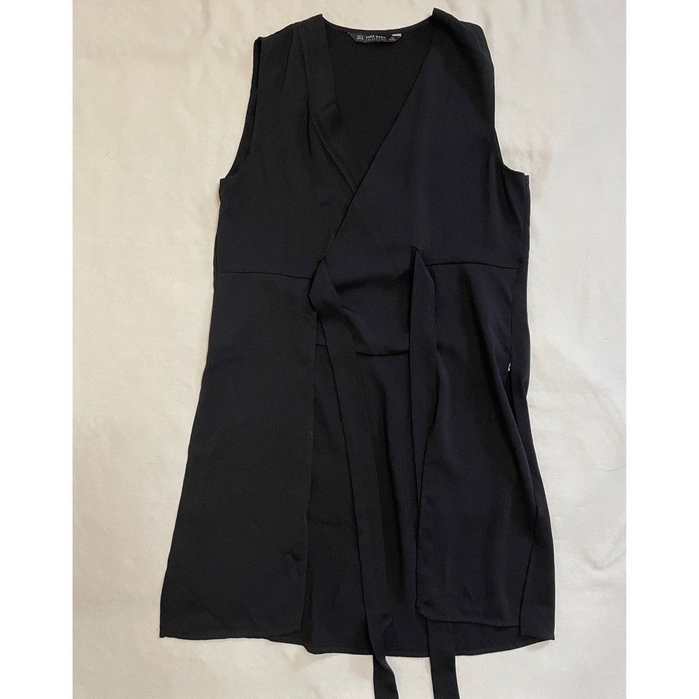 Zara Zara Basic Collection Sleeveless Back Tie Black Top Vest Si Size S / US 4 / IT 40 - 6 Thumbnail