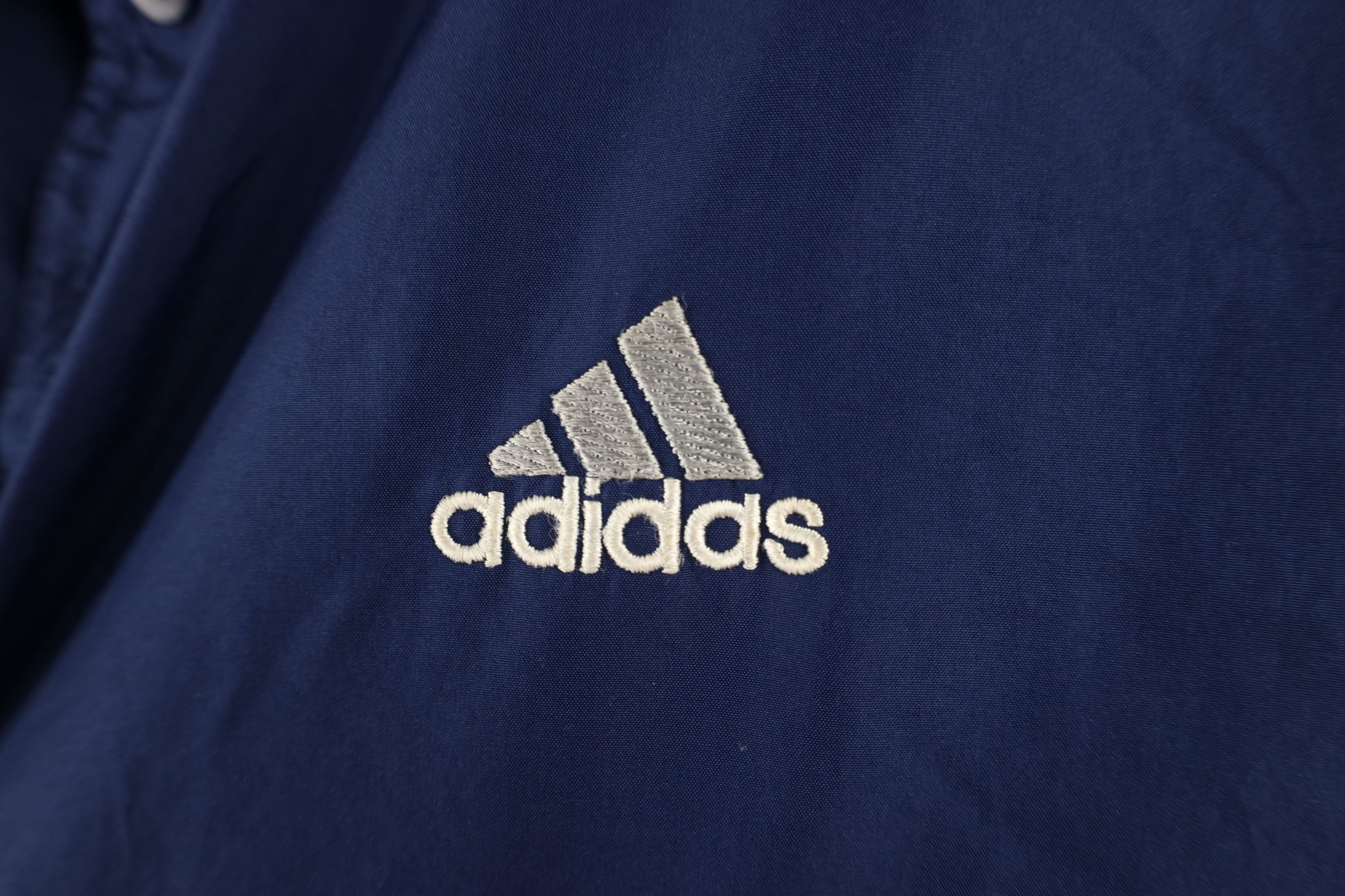 Adidas × Vintage Vintage 90s Adidas Out Snap Button Windbreaker Jacket Blue Size US XXL / EU 58 / 5 - 5 Thumbnail