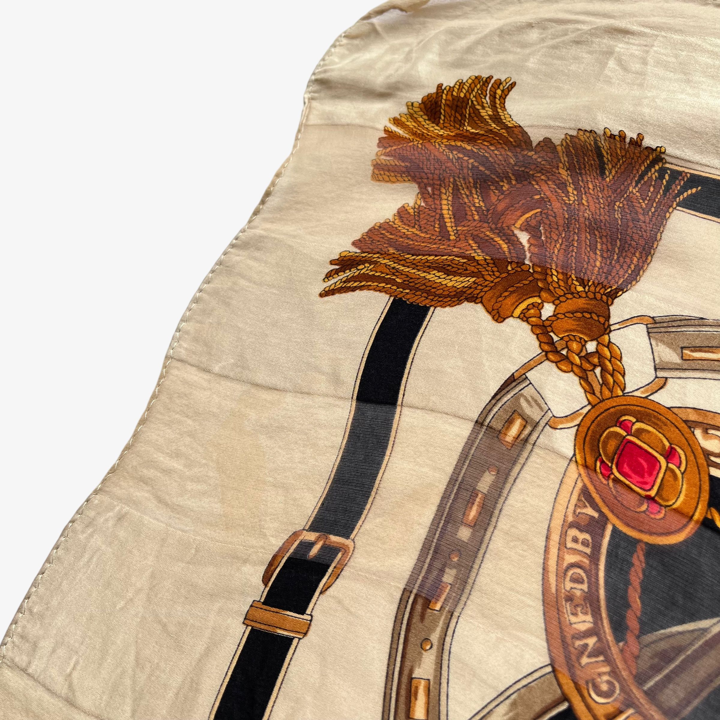 Paolo Gucci Vintage 80s Paolo Gucci Jewel & Equestrian Print Silk Scarf Size ONE SIZE - 4 Thumbnail