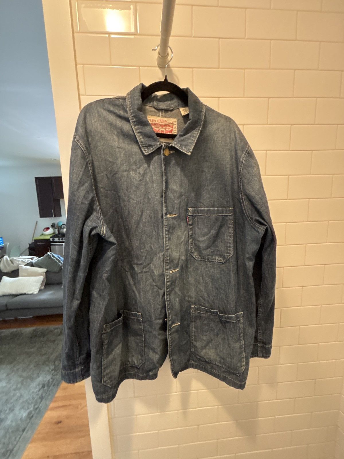 Levi's × Levi's Vintage Clothing × Vintage Vintage Levi’s Denim Chore Coat Size US XXL / EU 58 / 5 - 5 Thumbnail