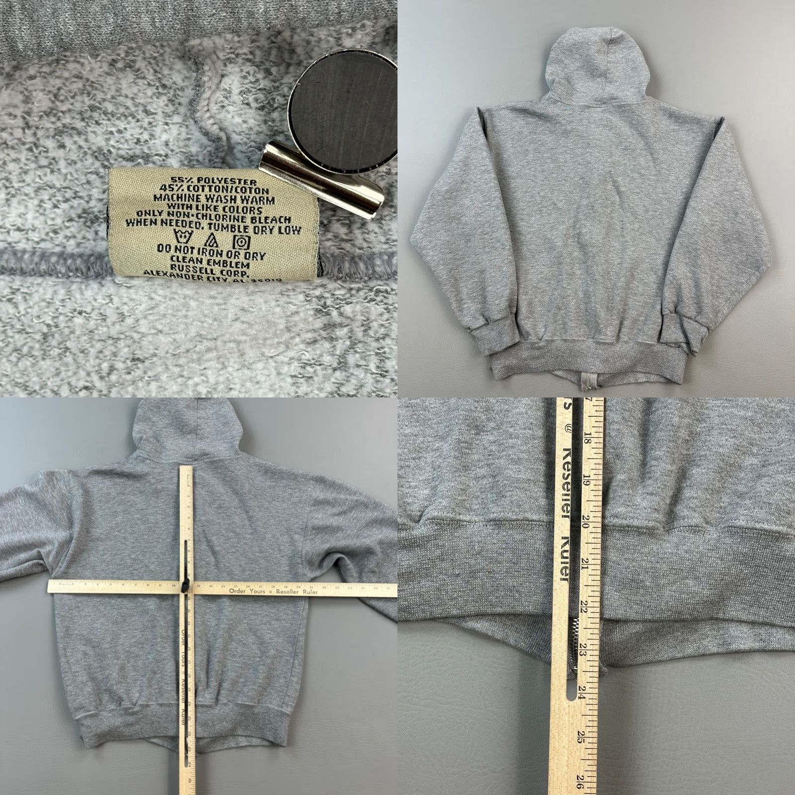 Russell Athletic VINTAGE Russell Athletic Hoodie Mens Medium Gray Pro Cotton Full Zip Y2K Size US M / EU 48-50 / 2 - 8 Thumbnail