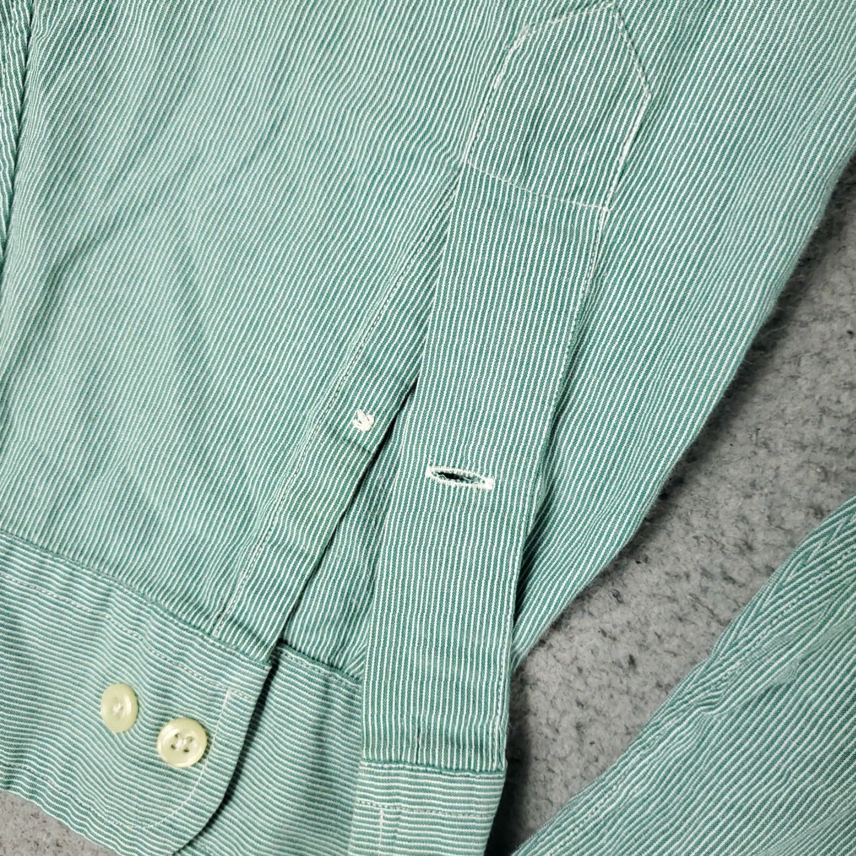 Ralph Lauren Ralph Lauren Dress Shirt Men's 18 Green Pony Button-Down Long Sleeve Non-Iron 100% Cotton Regular Size 18 Mens Size 48R - 4 Thumbnail