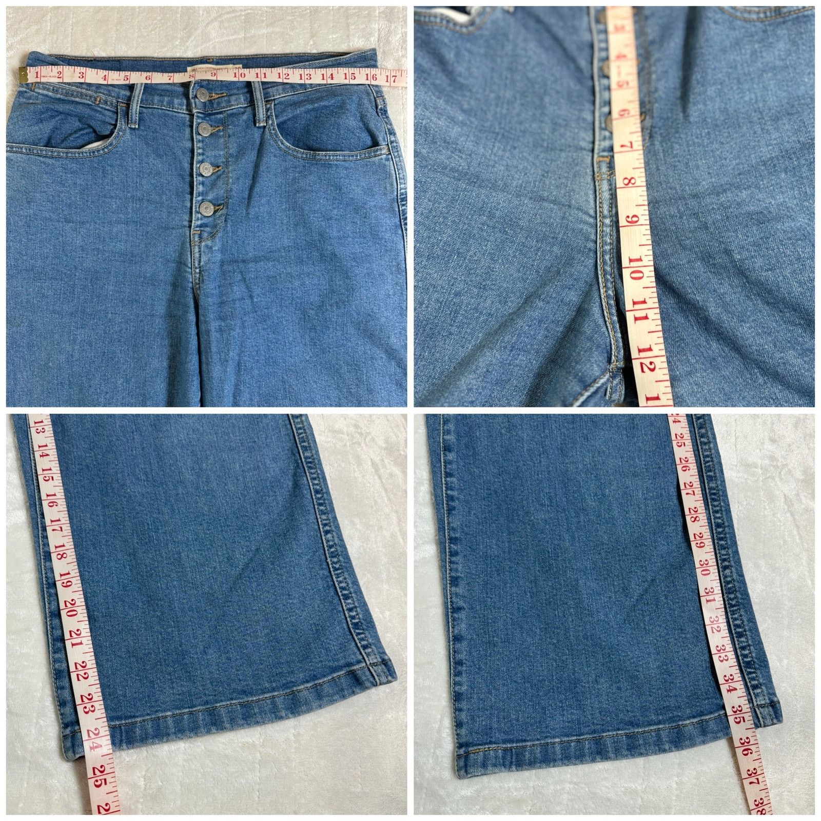 Unknown London Levi's 501 Mile High Cropped Wide Leg Jeans Women’s Size 30 Size 30" / US 8 / IT 44 - 8 Thumbnail
