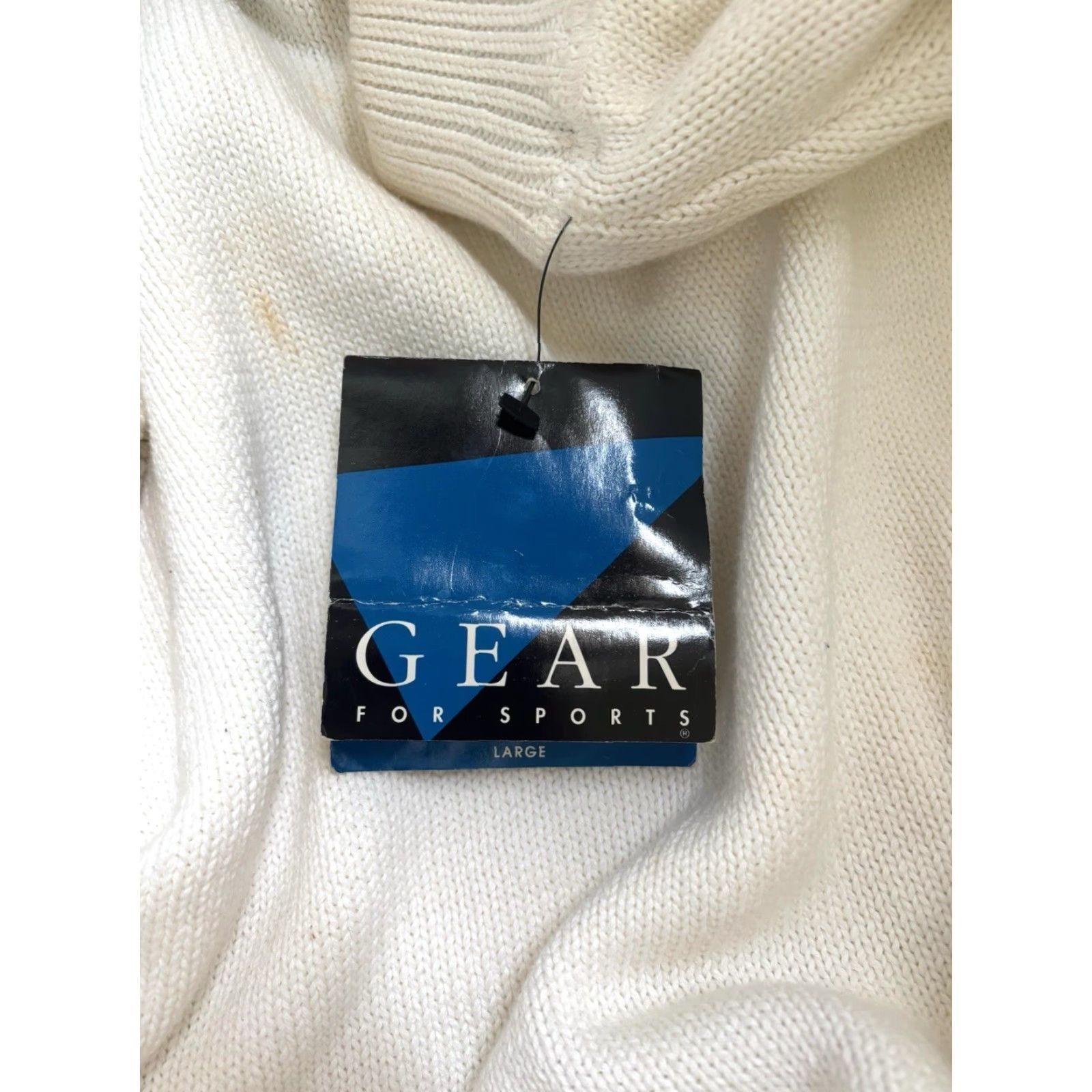 Vintage vintage Gear for Sports heavyweight cotton sweater Mens L white 90s NWT NOS deadstock pullover Size US L / EU 52-54 / 3 - 2 Thumbnail