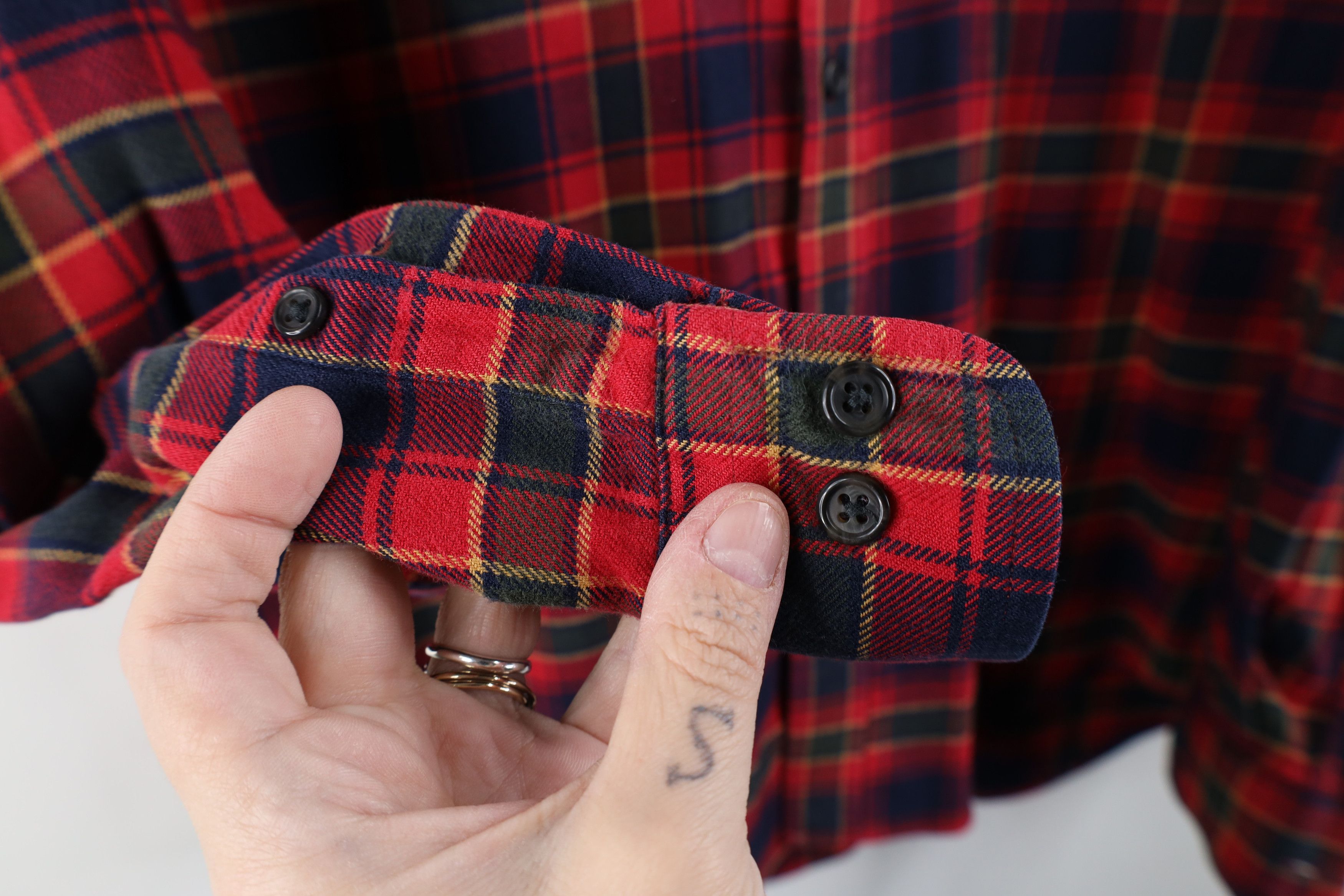 Lands' End × Vintage Vintage Lands End Flannel Collared Button Down Shirt Plaid Size US M / EU 48-50 / 2 - 8 Thumbnail
