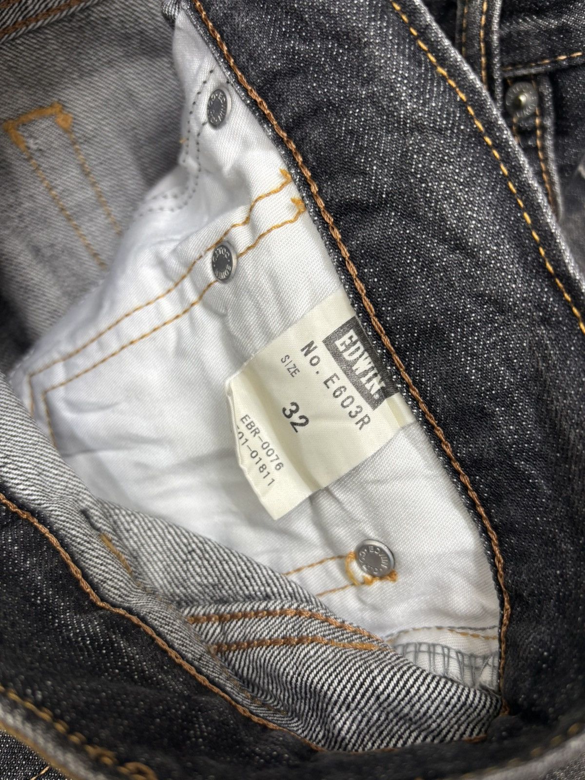 Kapital VINTAGE EDWIN BLACK DISTRESS REGULAR DENIM JEANS Size US 32 / EU 48 - 11 Thumbnail