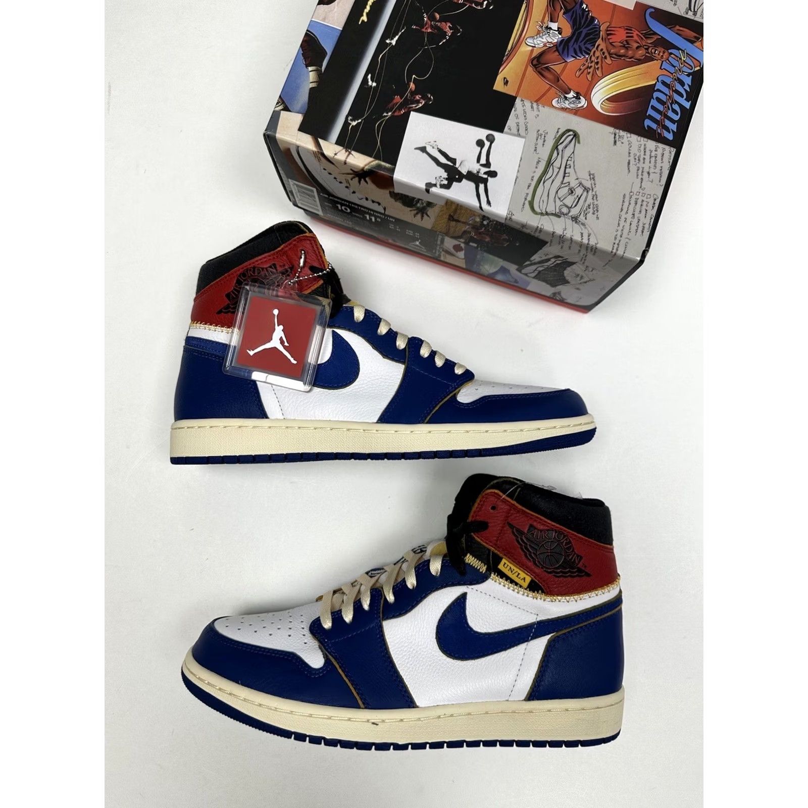 Jordan Brand VINTAGE? Nike Jordan 1 Retro High x Union Storm Blue 2018 Mens 10 Brand New DS With Receipt Size US 9 / EU 42 - 6 Thumbnail