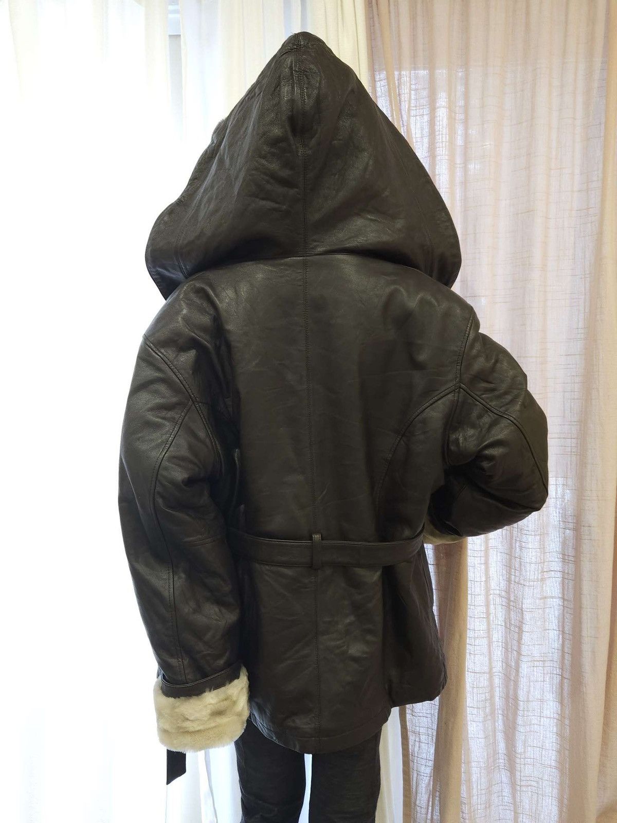 Vintage × Wilsons Leather Genuine Leather Oversized Hooded Coat & Faux Fur By Wilsons. Size L / US 10 / IT 46 - 6 Thumbnail