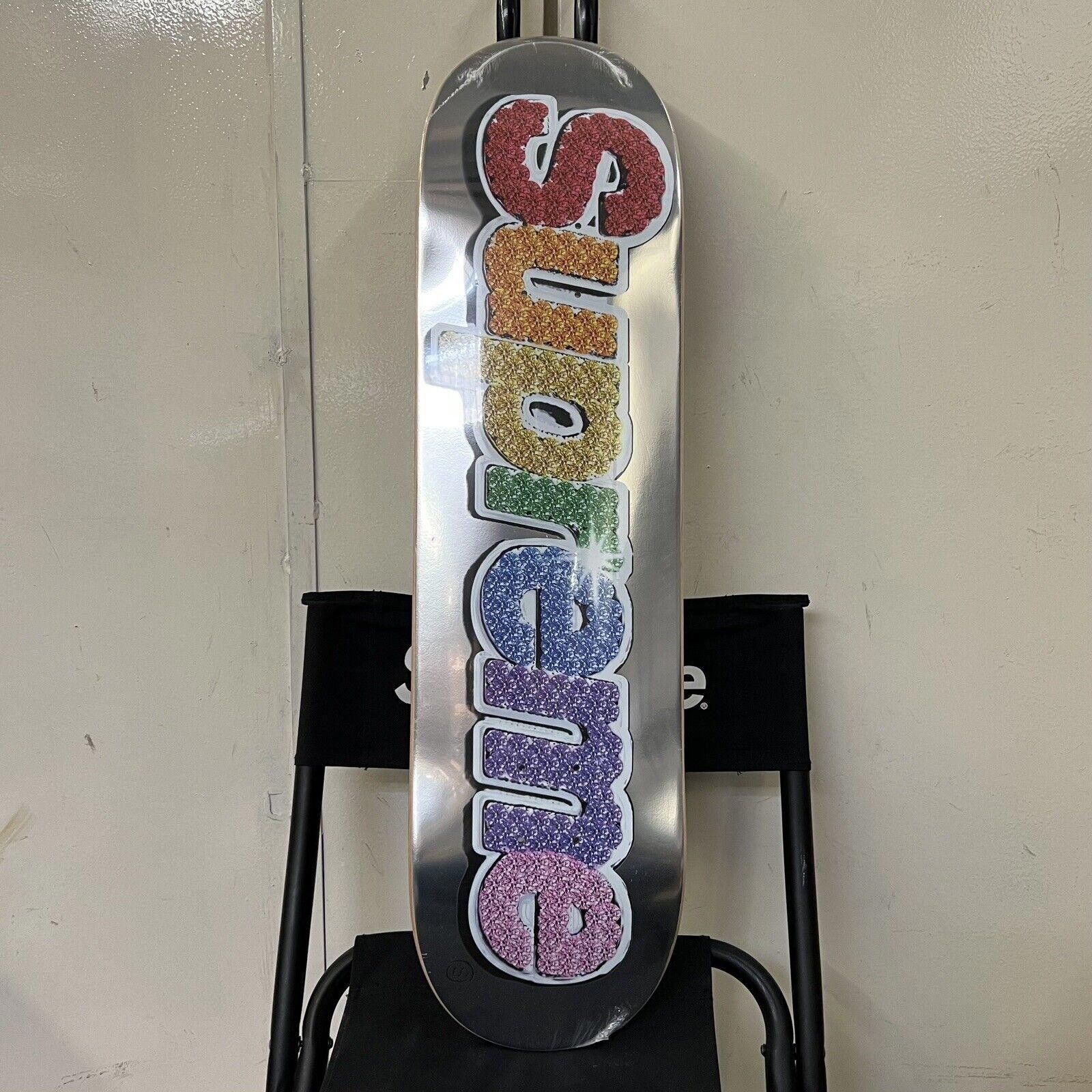 SS22 Supreme Bling Box Logo Rainbow Skateboard Deck 2022 #A
