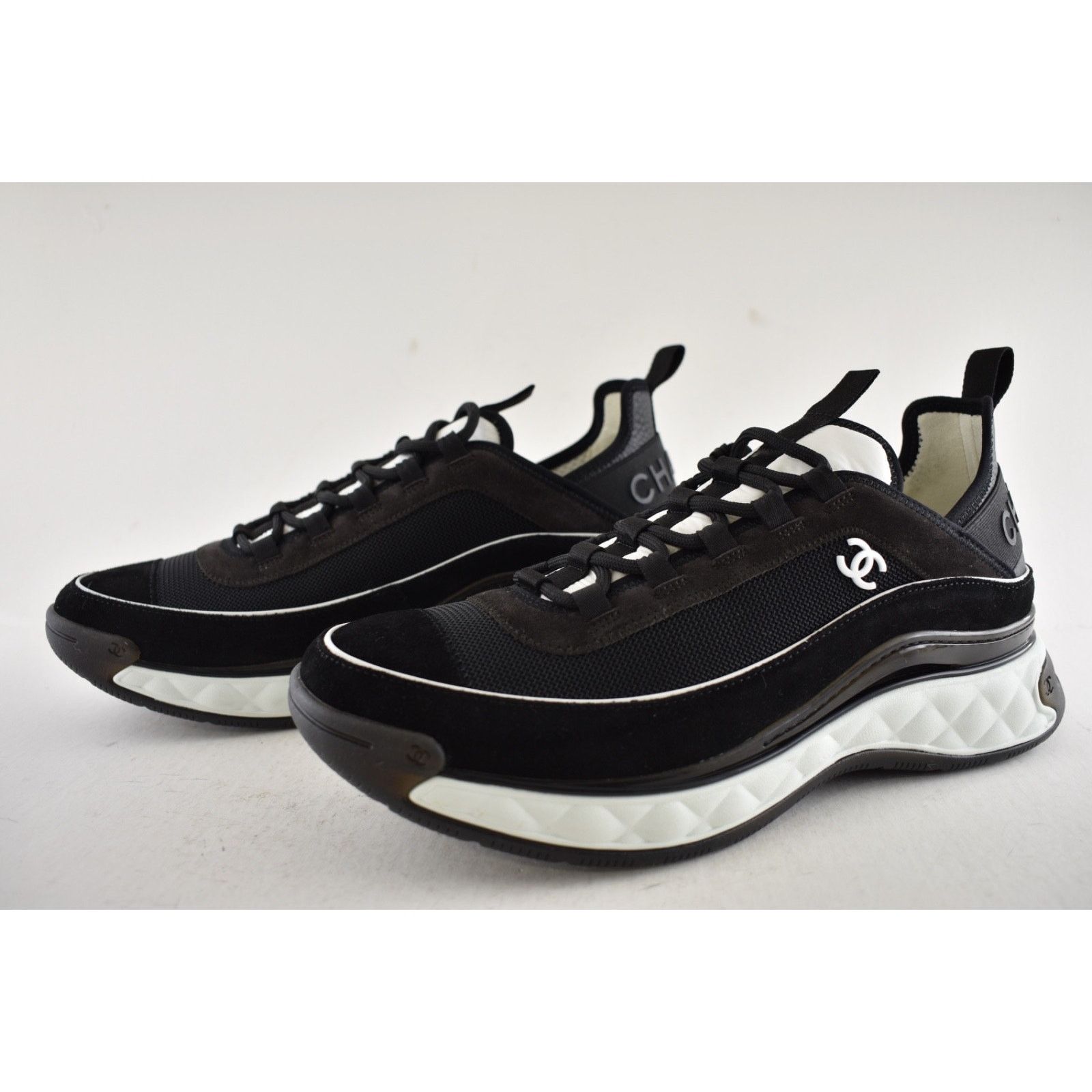 Chanel Mens CC Logo Lace Up Low Top Trainer Sneaker Size US 11 / EU 44 - 10 Thumbnail