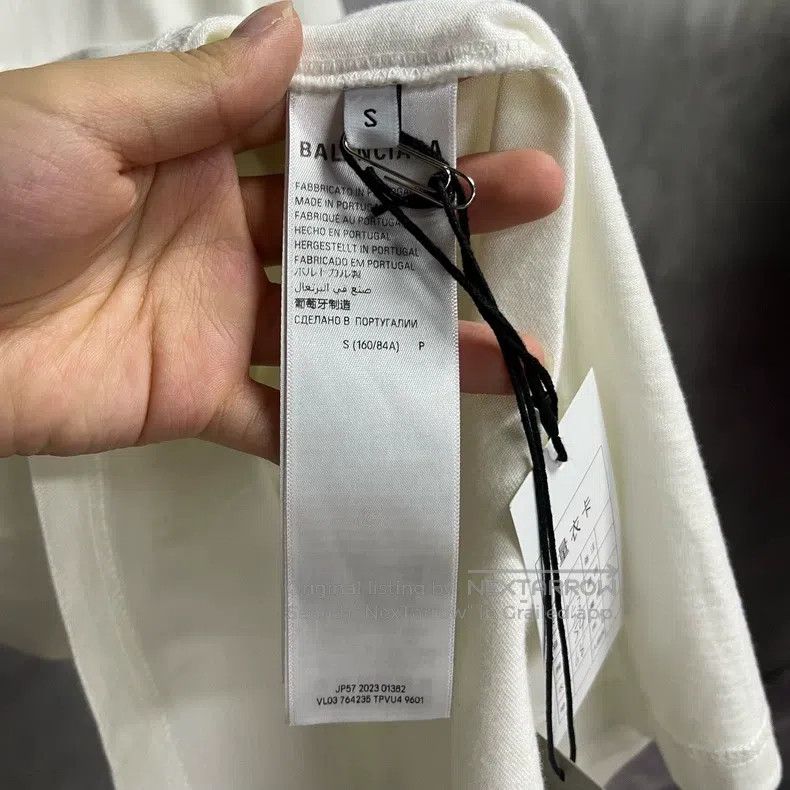Balenciaga White plain Hawaiian palm tree print round neck