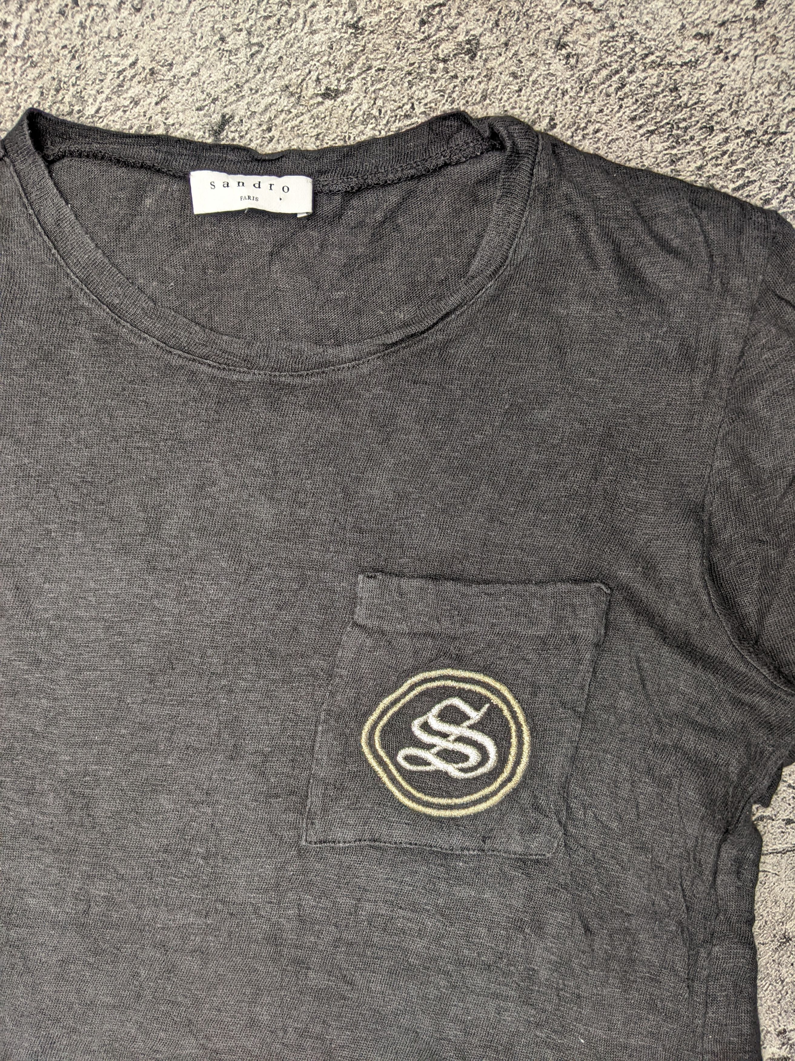 Sandro Sandro Paris Embroidery Pocket T shirt Size M / US 6-8 / IT 42-44 - 2 Thumbnail
