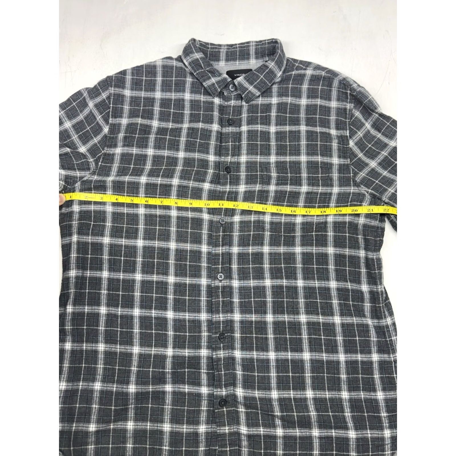 Vince Vince Plaid Lightweight Flannel Shirt Button-Up Long Sleeve Men's XL Blue Gray Size US XL / EU 56 / 4 - 3 Thumbnail