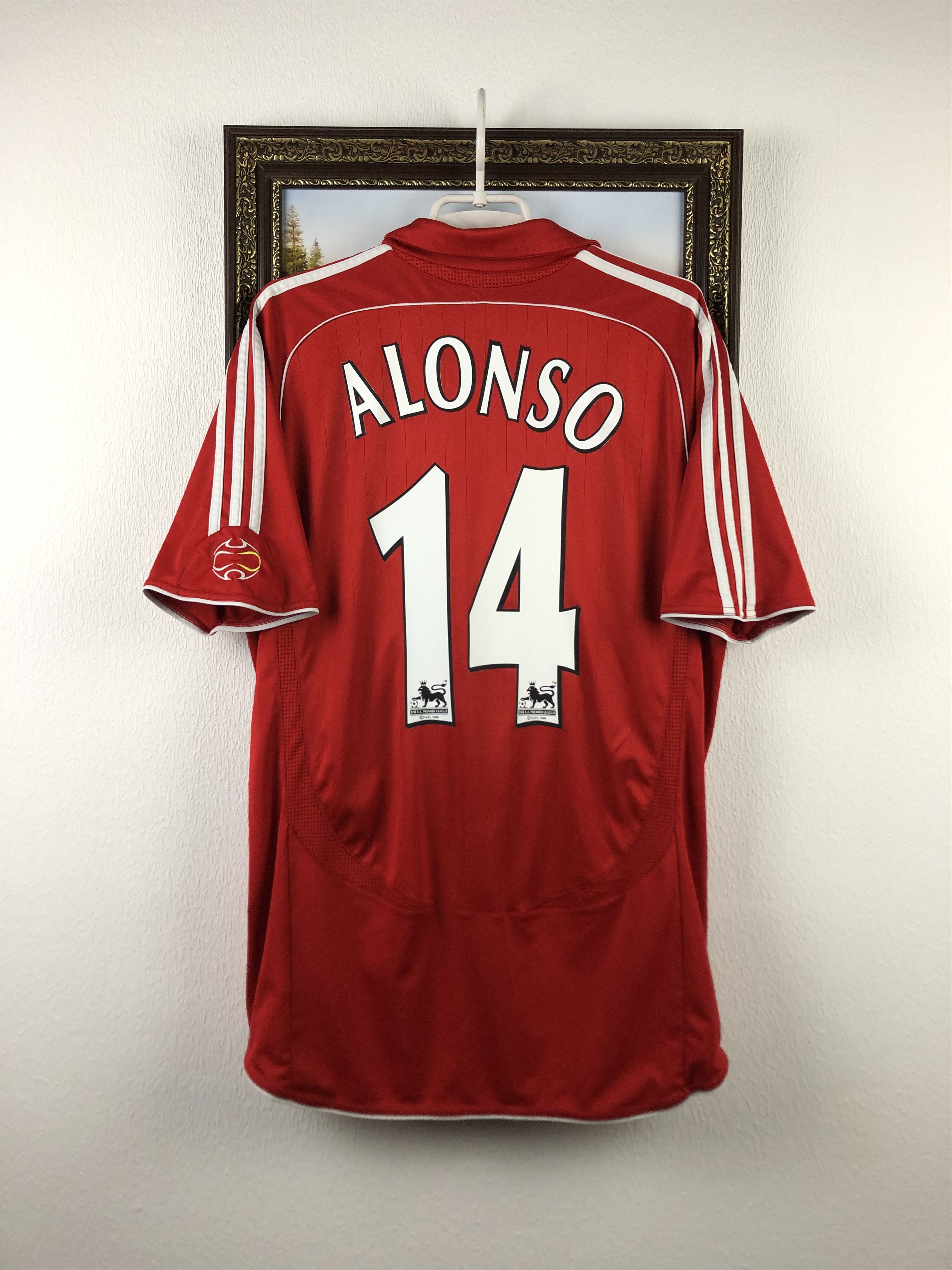 Adidas Liverpool shirt 2006 Soccer #14 Alonso Adidas Jersey Size US L / EU 52-54 / 3 - 1 Thumbnail