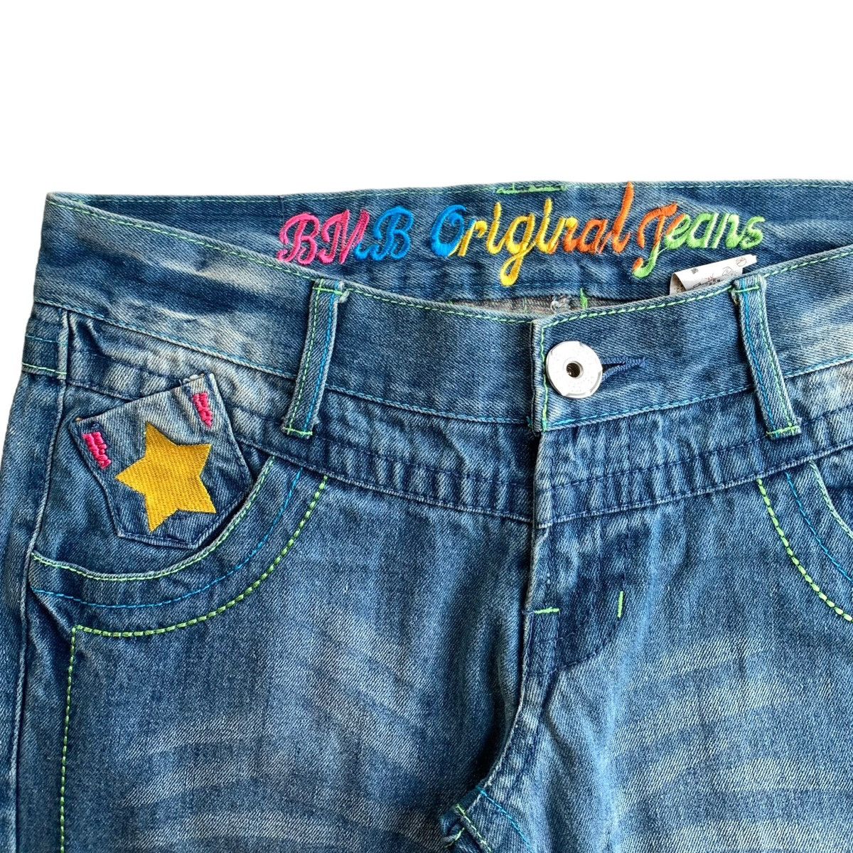 Japanese Brand Rare Y2K Japanese Brand Blue Moon Blue Embroidery Jeans Size US 30 / EU 46 - 8 Thumbnail