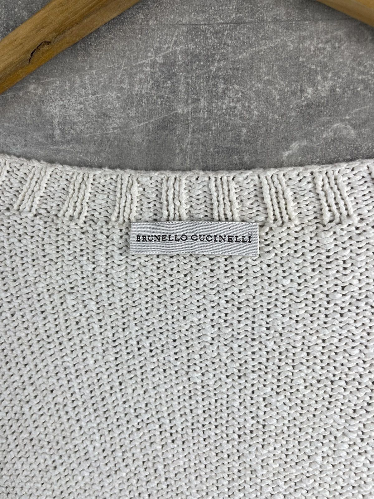 Brunello Cucinelli Brunello Cuccnelli Women's White Zip Sweater 100% Cotton Size L / US 10 / IT 46 - 9 Thumbnail