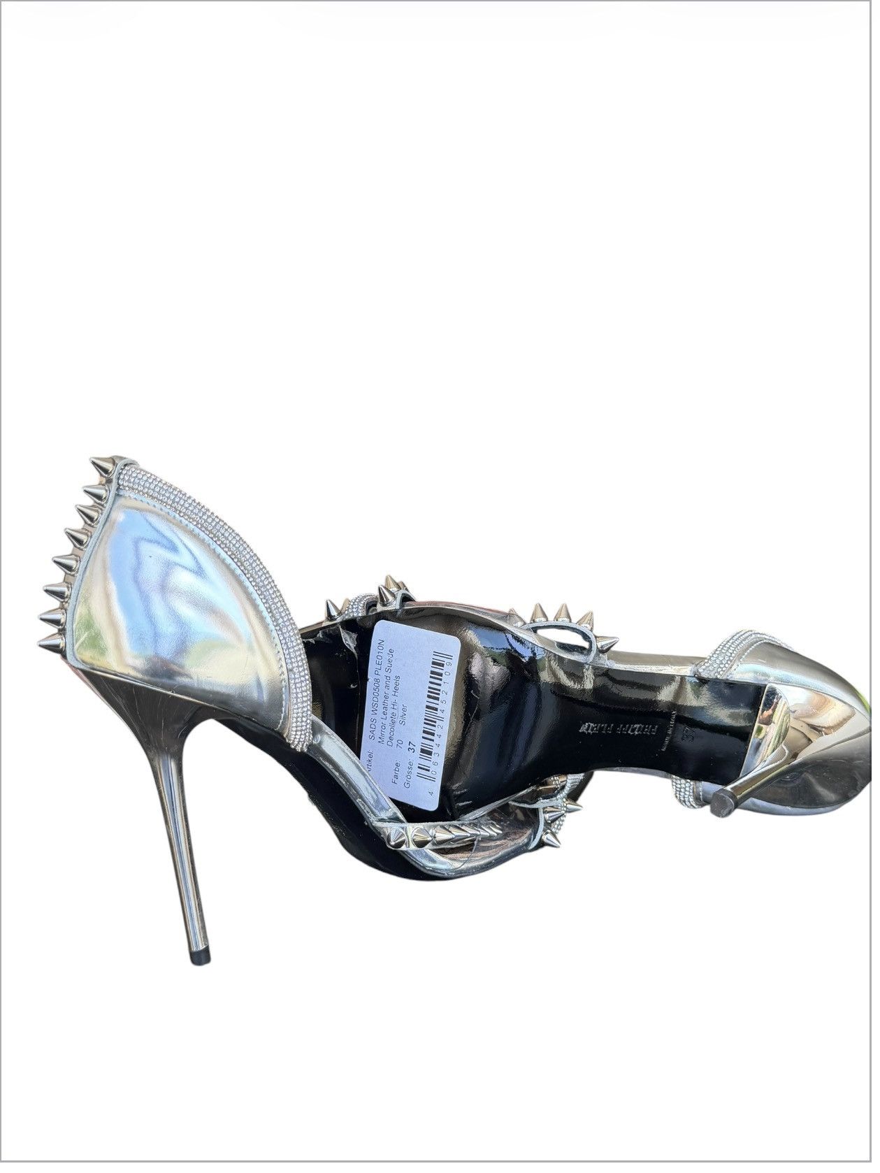Philipp Plein Philipp Plein Mirror Leather & Suede Decolette Heels-Size37 Size US 7 / IT 37 - 6 Thumbnail