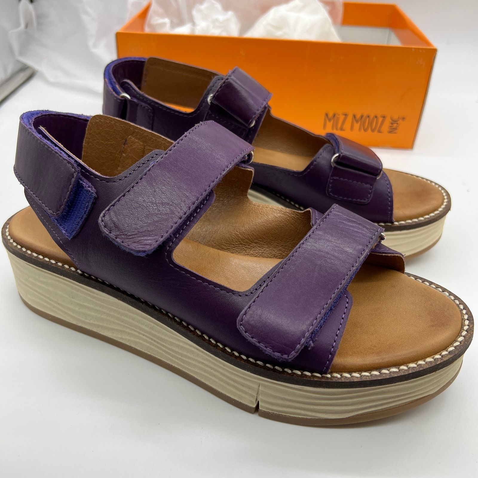 Other Miz Mooz Purple Leather Adjustable Sport Sandals Size 9 Size US 9 / IT 39 - 1 Thumbnail
